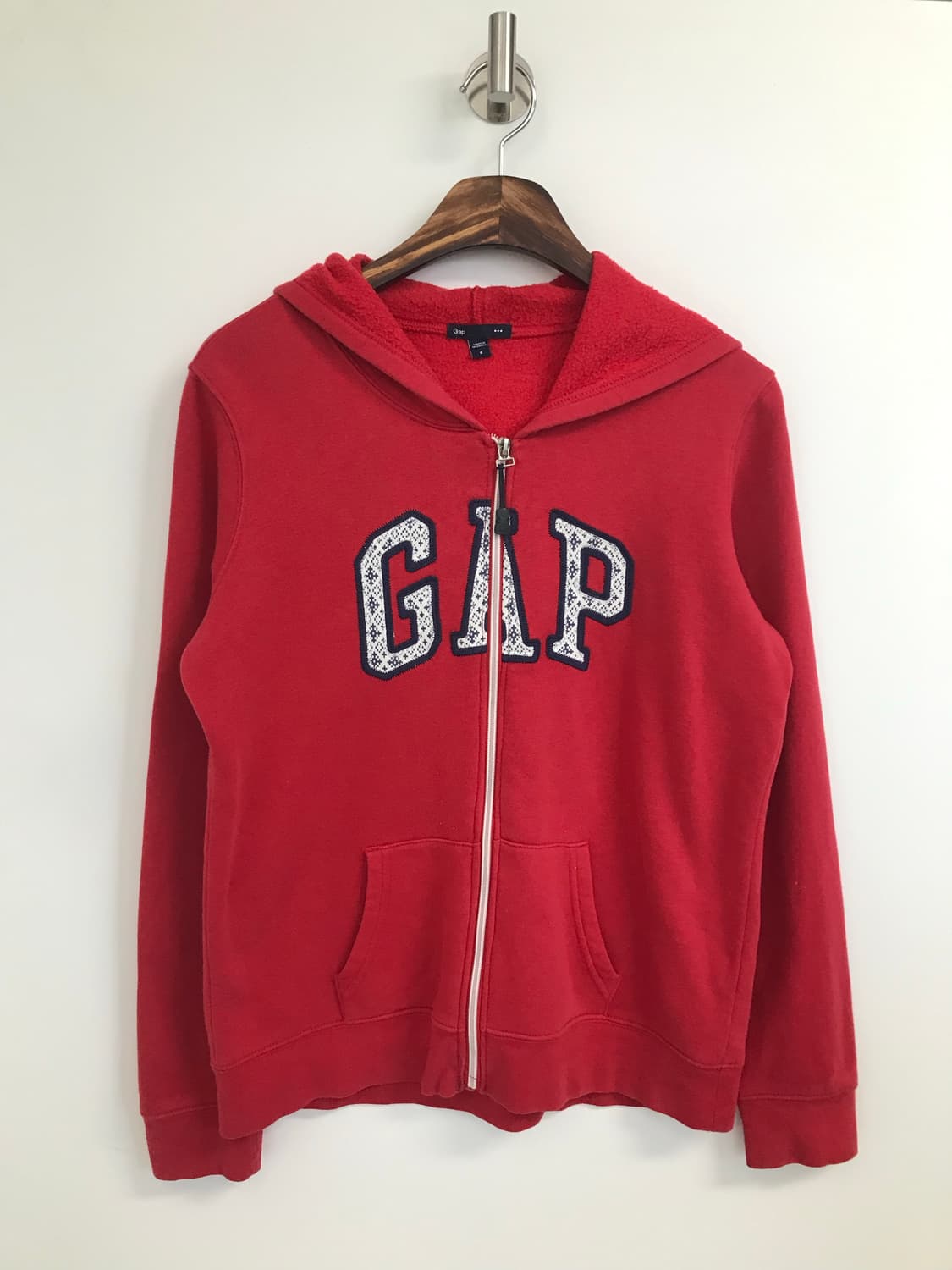 Gap 갭 자수로고 레드 후드집업 상품이미지2
