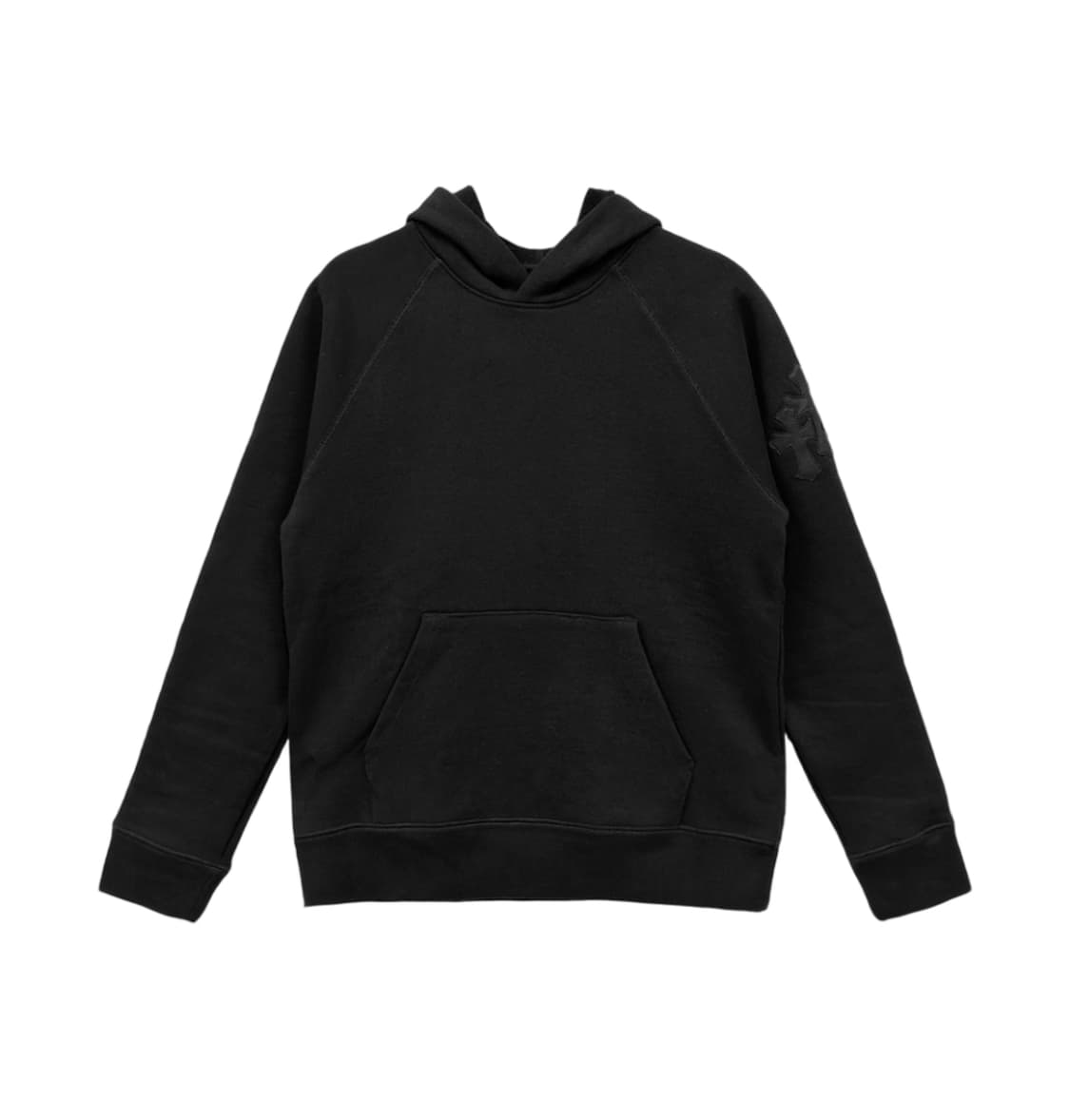 [XXL] 크롬하츠 레더패치 페이퍼잼 후드 블랙 상품이미지1