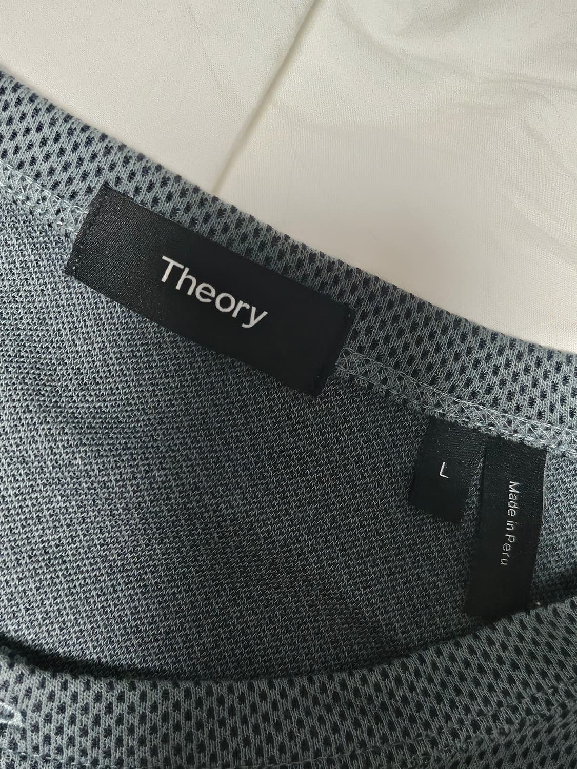 띠어리 헨리넥 매쉬 반팔 티셔츠 L 상품이미지2