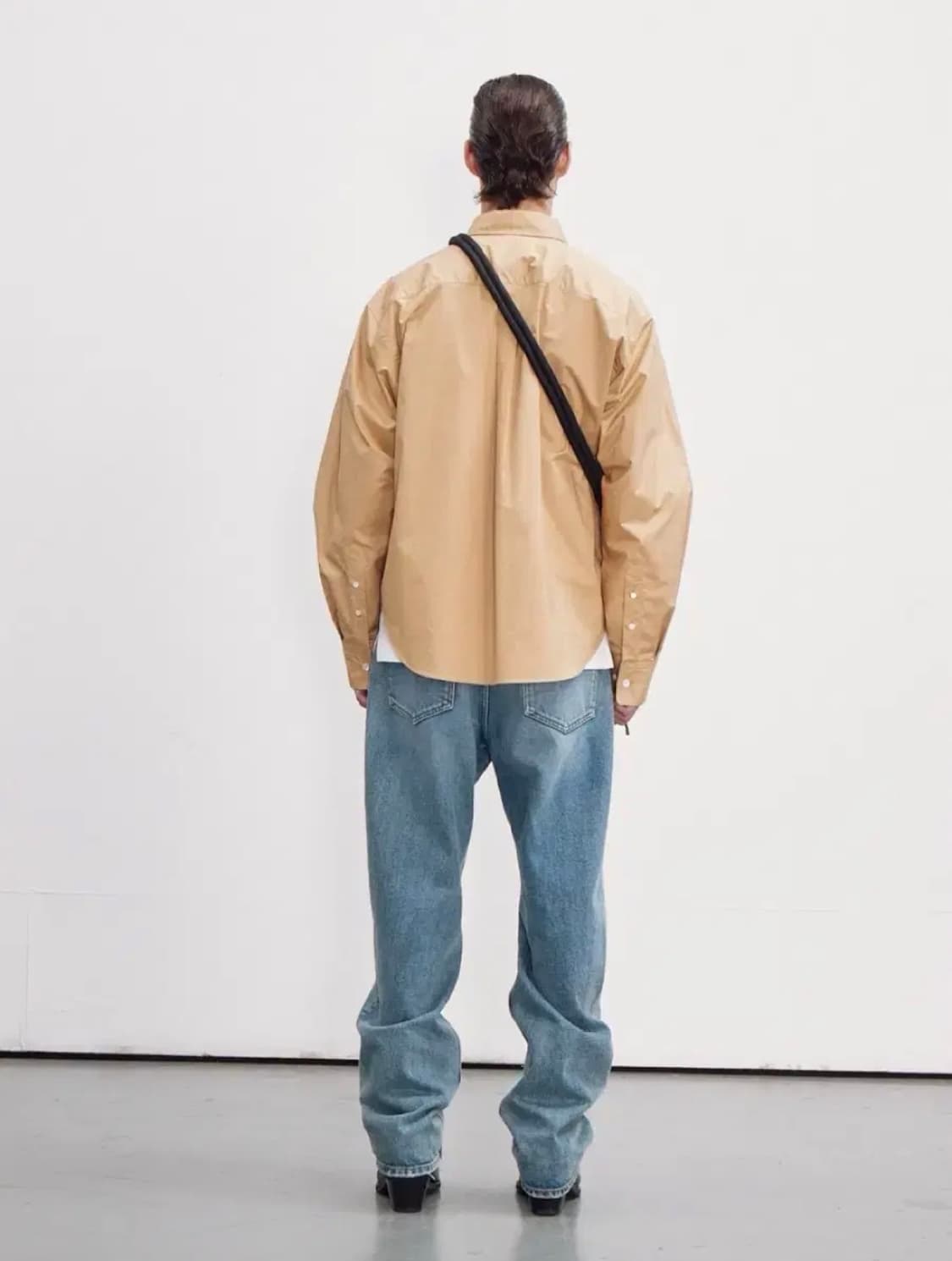 [할인] 렉토 23FW 데이비드 오버사이즈 코튼셔츠 베이지 상품이미지5