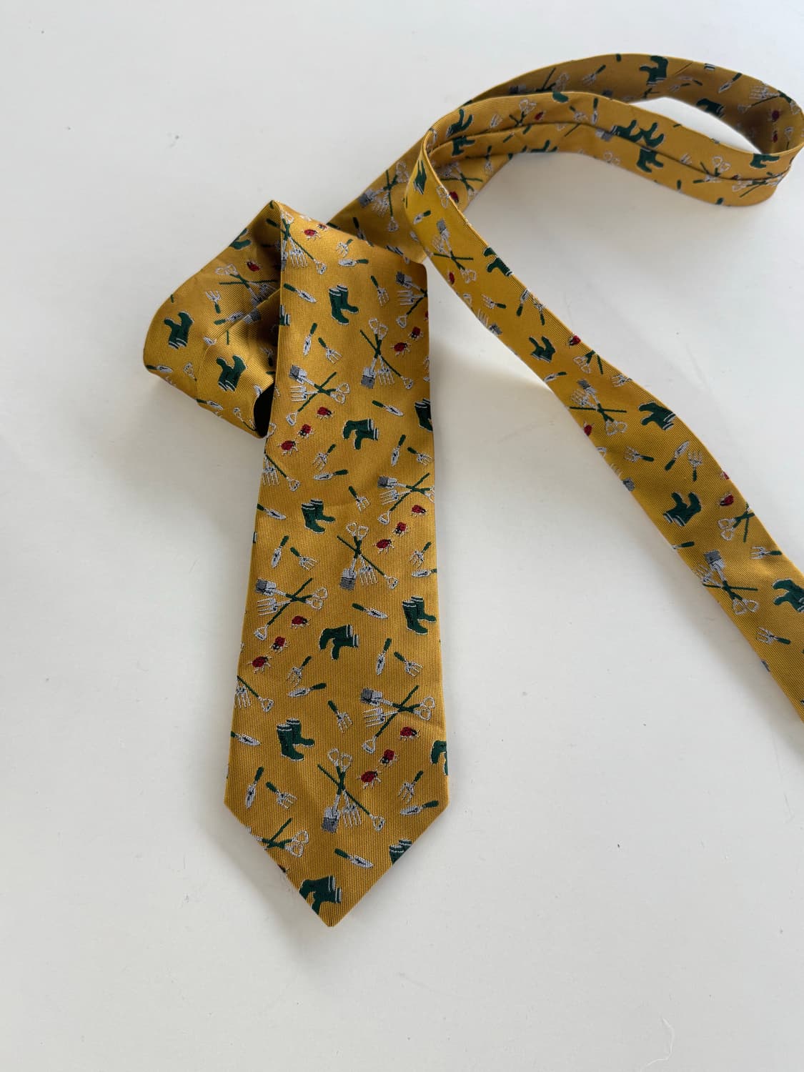 폴로 랄프로렌 옐로우 정원 패턴 넥타이 상품이미지2