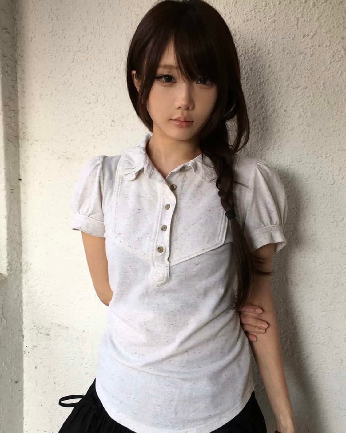 XS Marc Jacobs 마크제이콥스 셔링 반팔 블라우스 상품이미지1