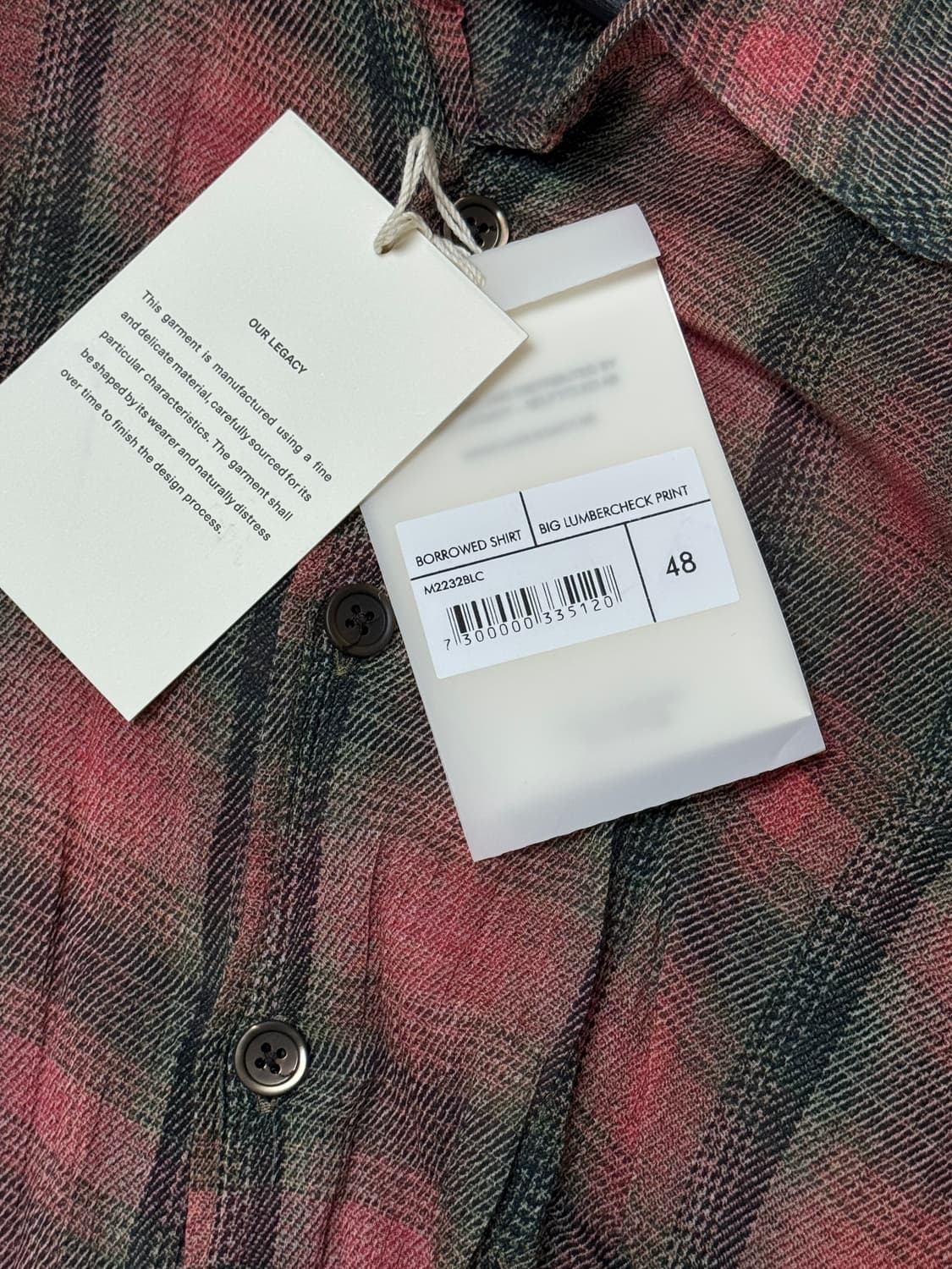 아워레가시 럼버 체크 버로우드 보로우드 셔츠 48 상품이미지6