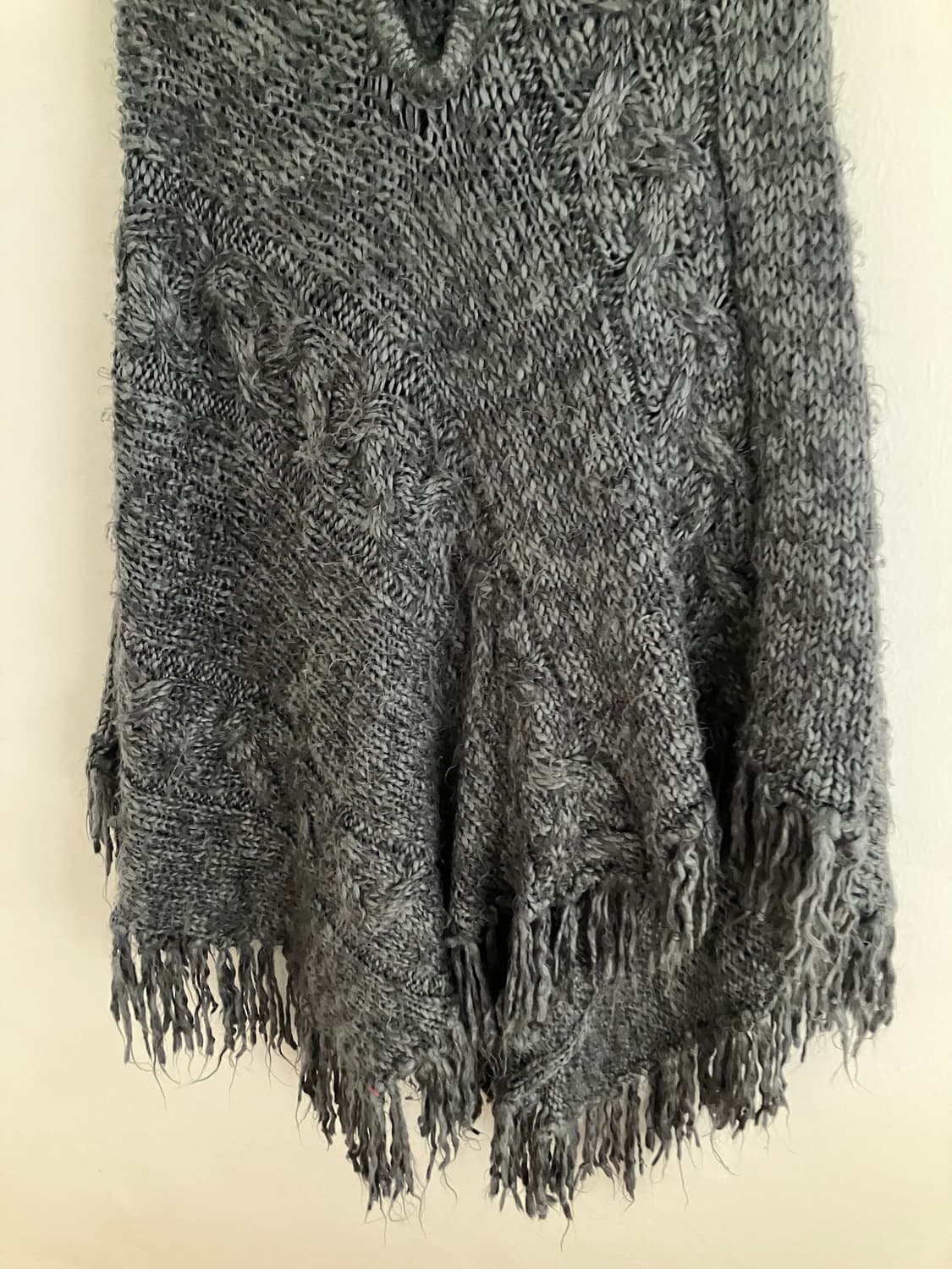 일본 빈티지 그레이 니트 케이프 상품이미지4