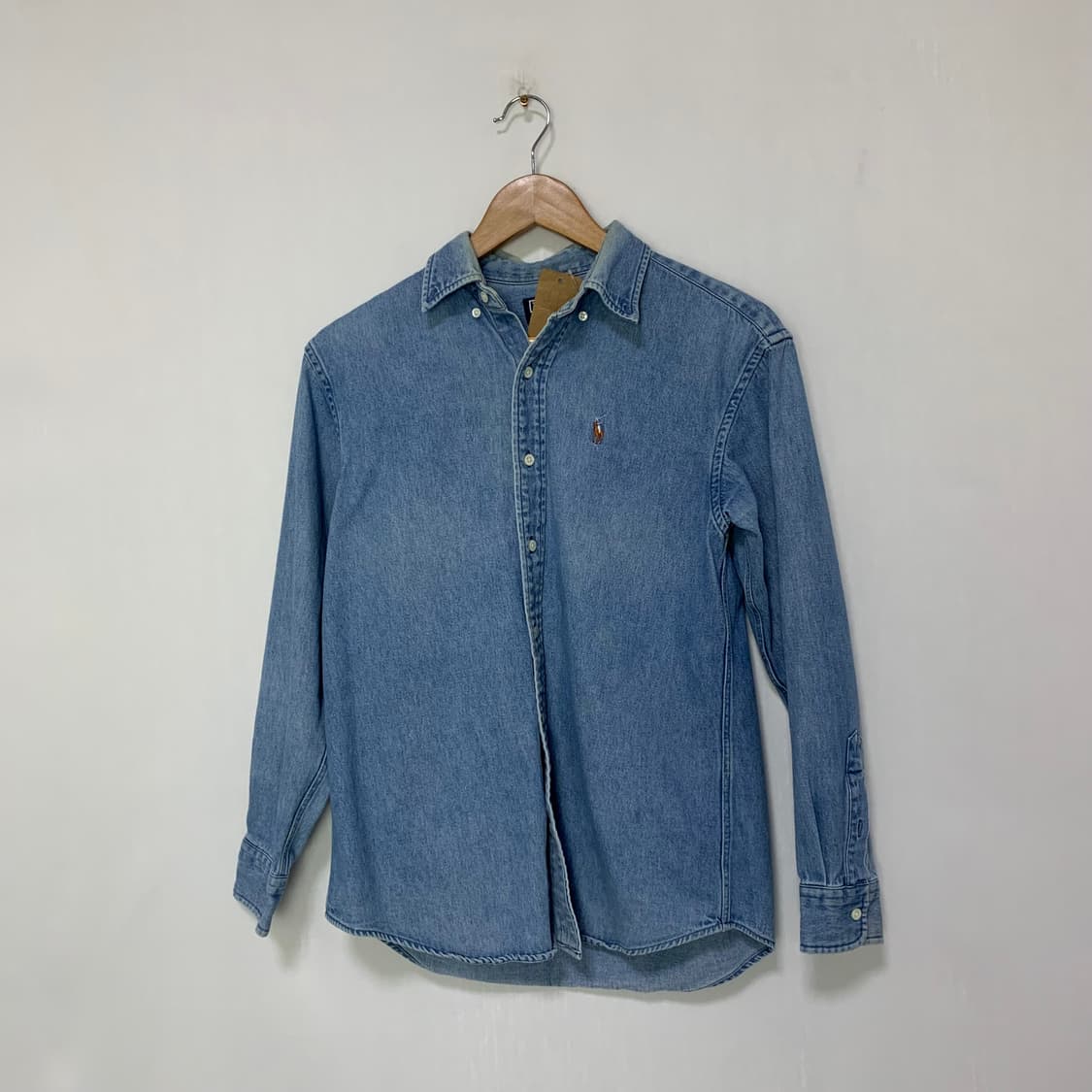 폴로 랄프로렌 워싱 데님 셔츠 00s 빈티지 중청 남방 여성 키즈사이즈 상품이미지2