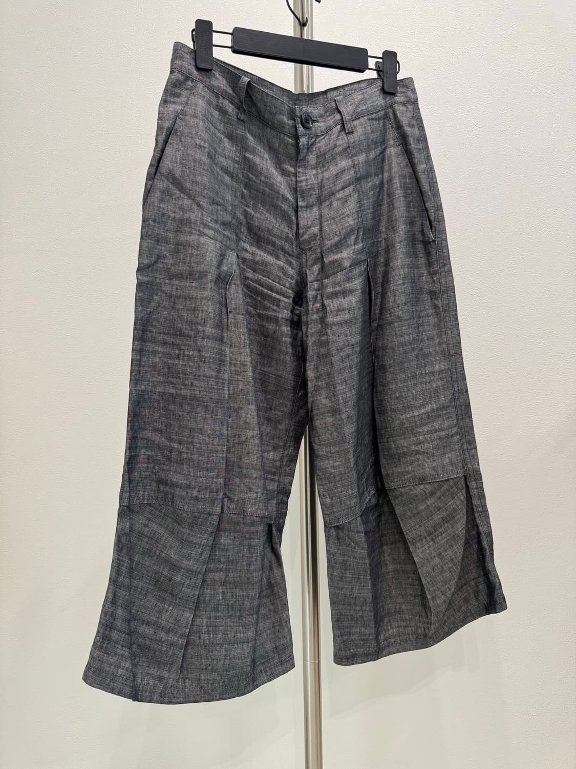 요지야마모토 린넨 플레어 크롭 트라우저 상품이미지1