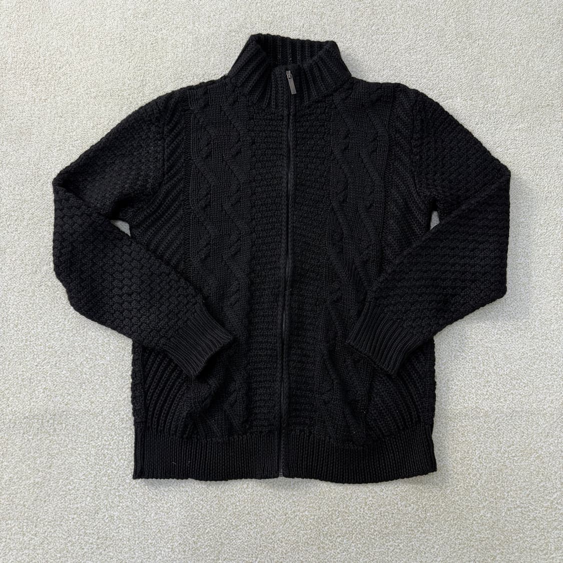 [XL] 자라 맨 꽈배기 와플패턴 니트 집업 0107T1 상품이미지1