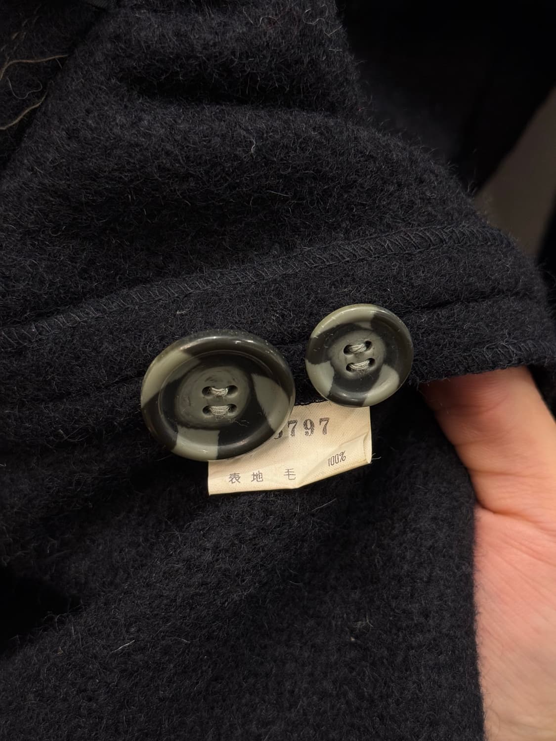 L) 90s Contrast Stitch Wool Car Coat 상품이미지8