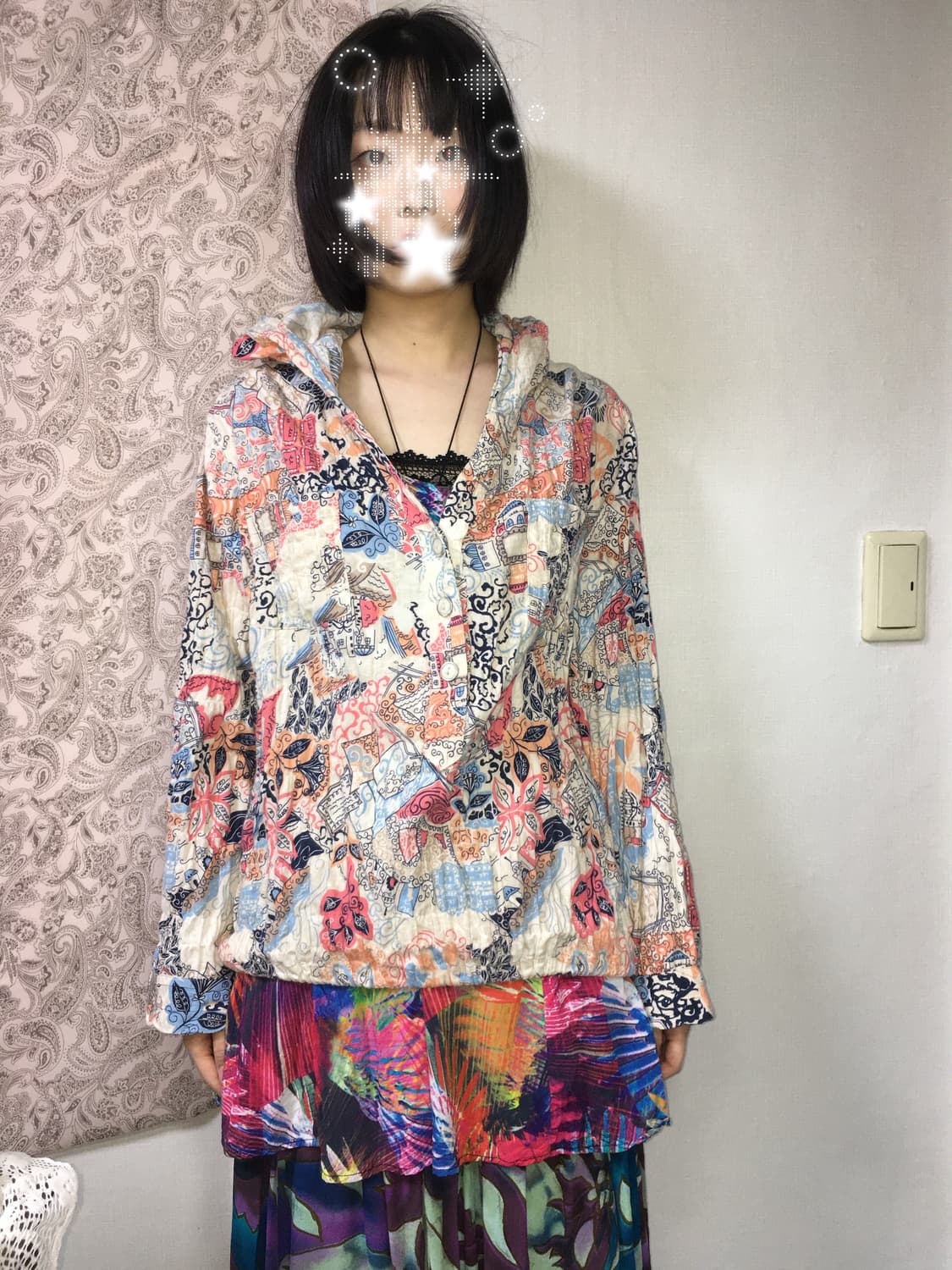 보헤미안 에스닉 후드 상의 상품이미지1