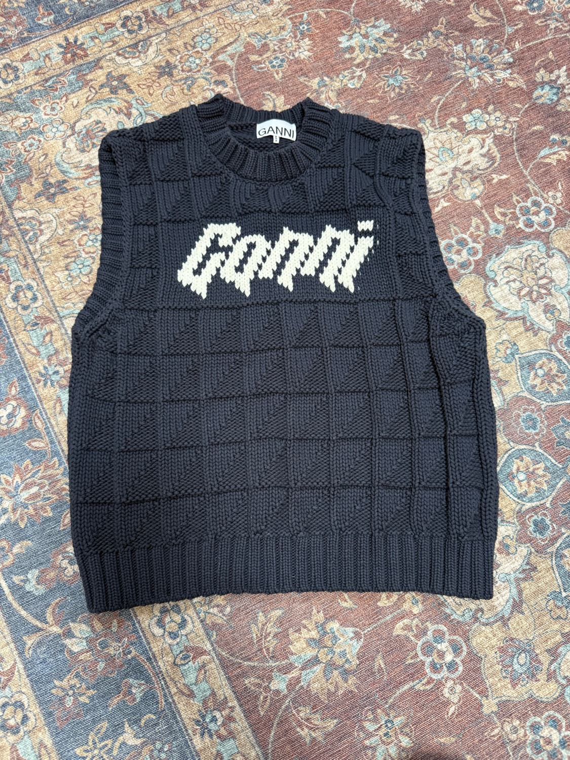 GANNI 가니 니트 조끼 네이비컬러 상품이미지2