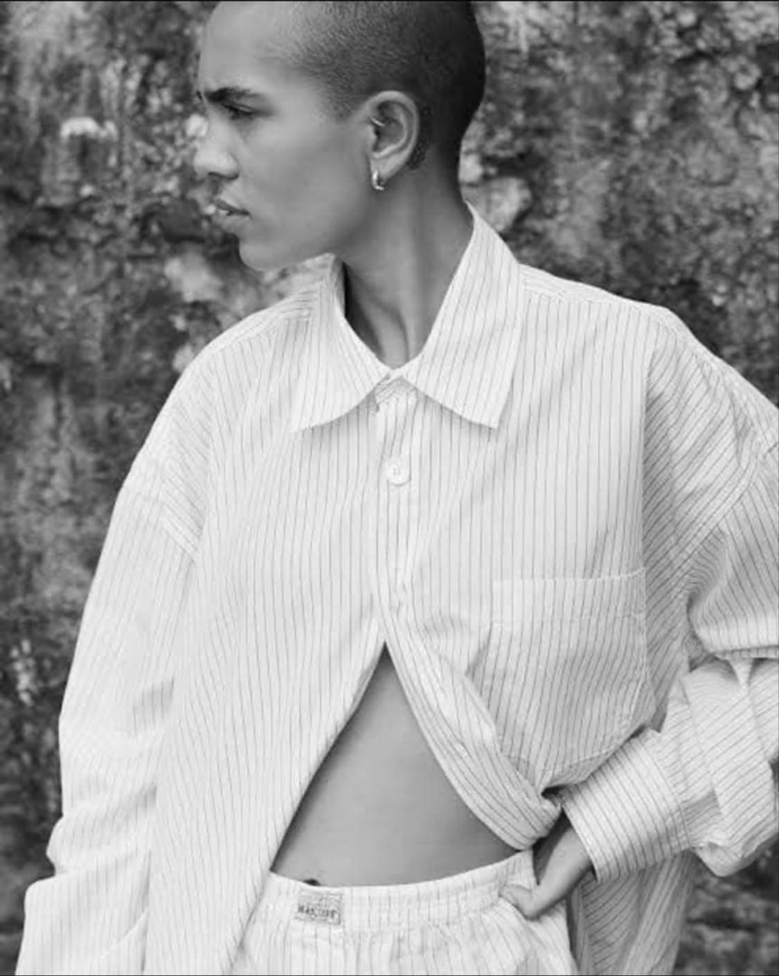 스투시 아워레가시 워크샵 버로우드 스트라이프 셔츠 상품이미지1