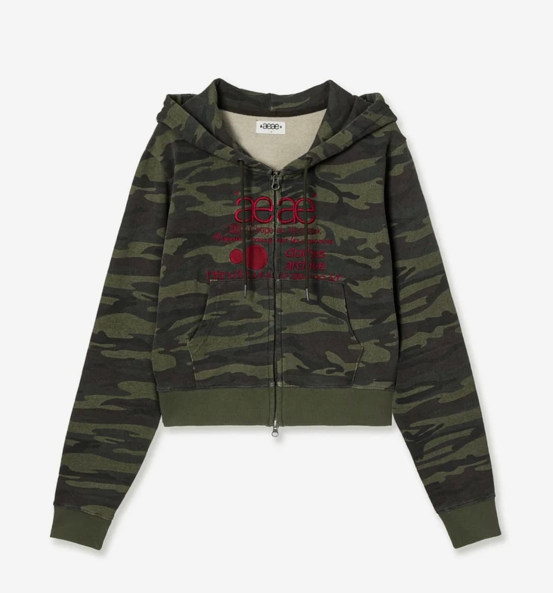 Aeae web logo crop hood zip up  상품이미지1