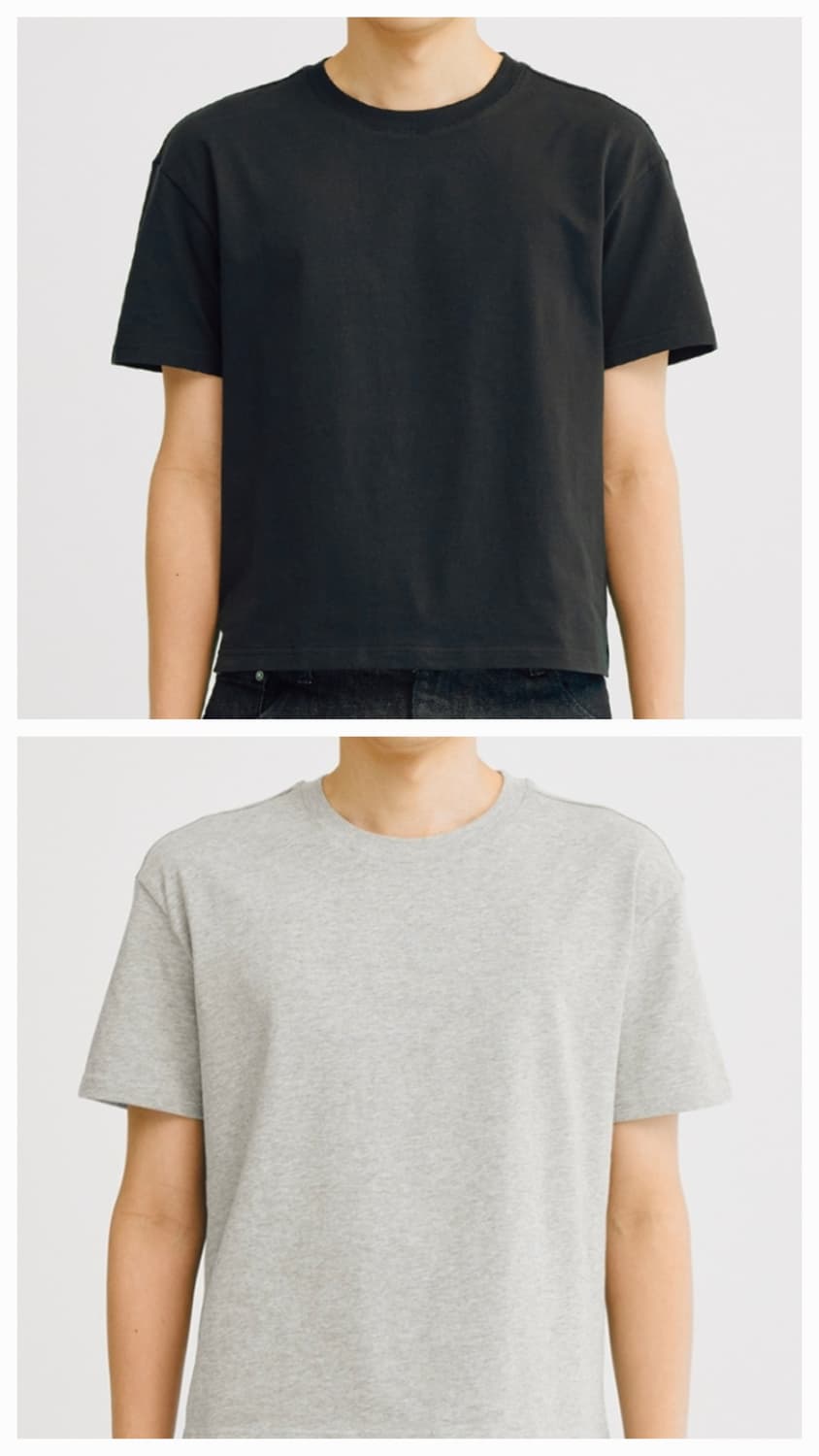 테이크이지 크롭 반팔 두 장 상품이미지1