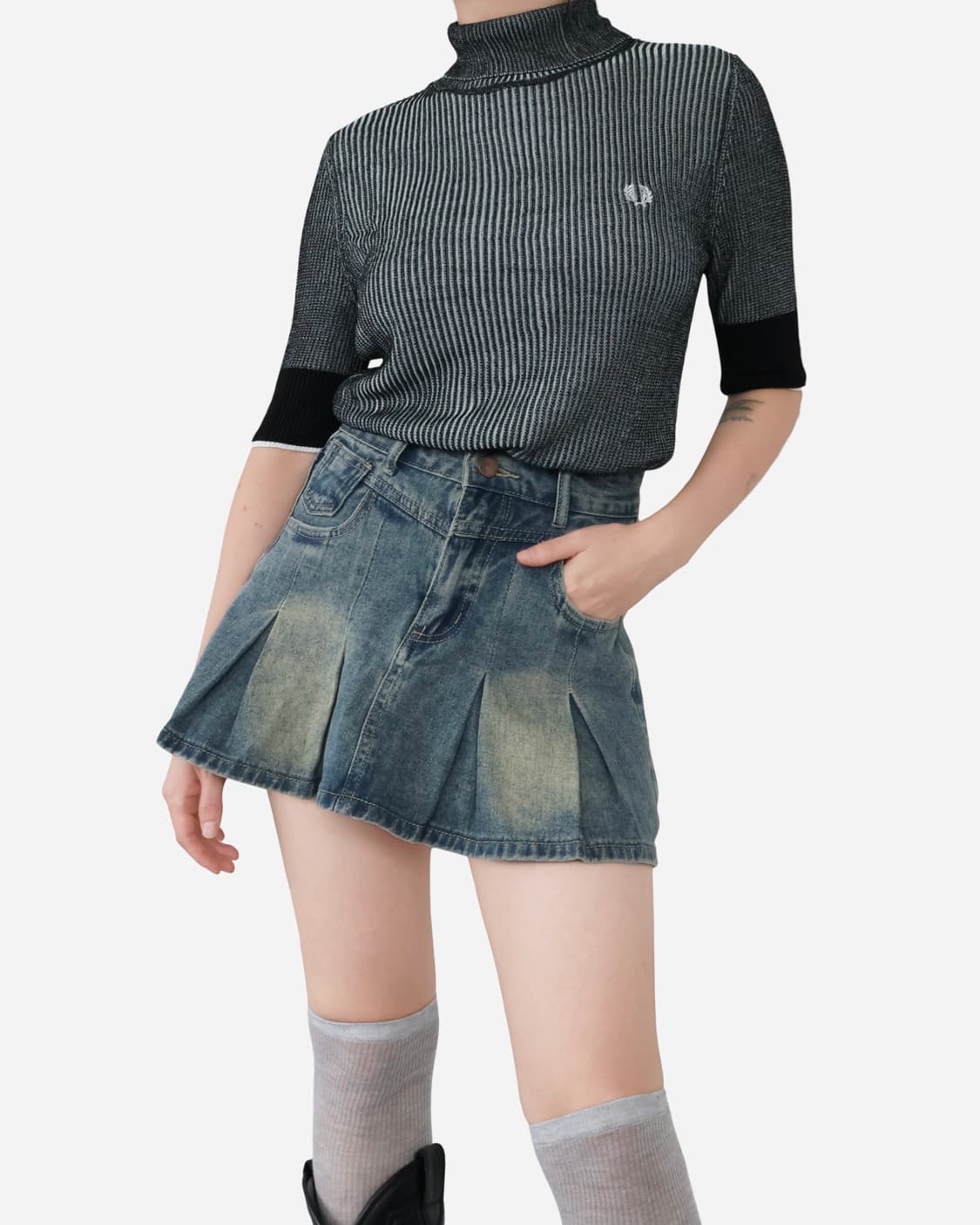 Fred Perry Striped Viscose Knit Top 상품이미지2