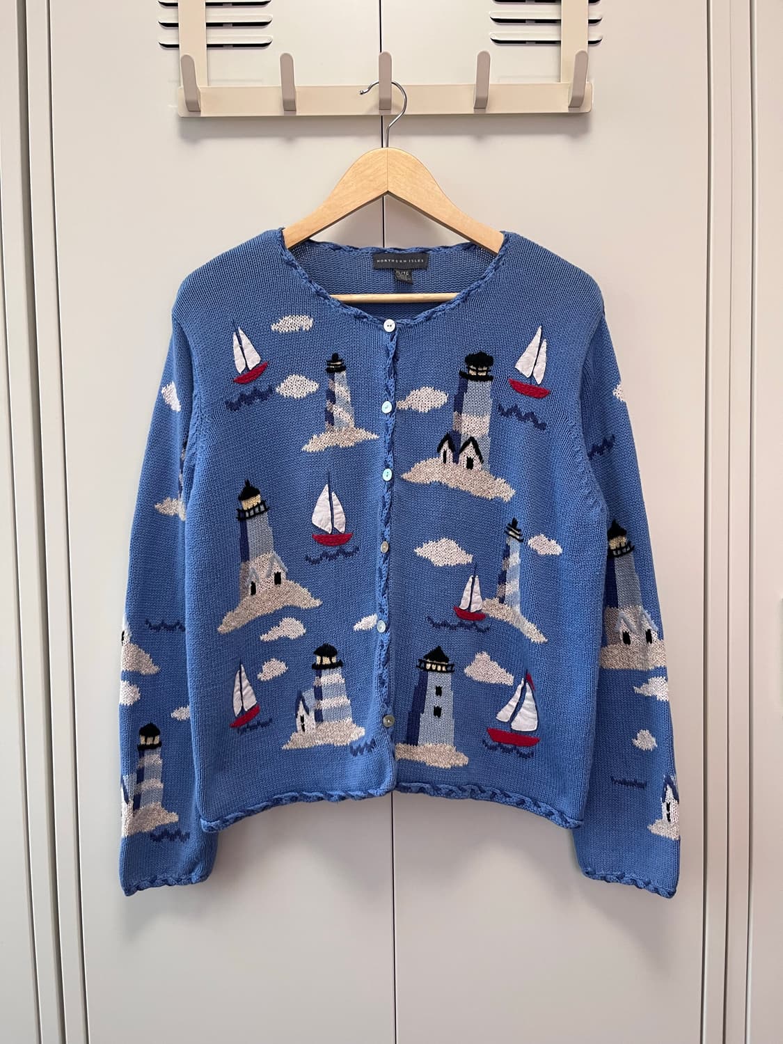 (Rare) Northern isles 바다 풍경 니트 가디건  상품이미지1