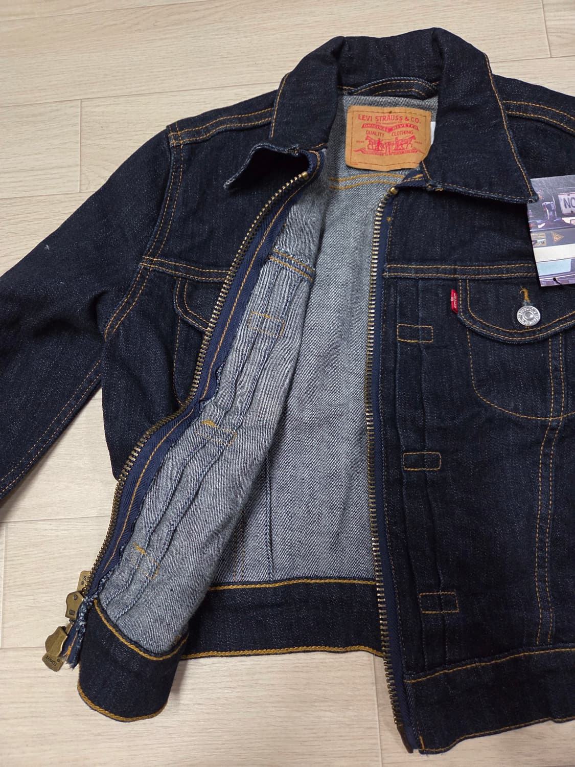 새상품 여성55,주니어160  리바이스 청자켓-투웨이지퍼 상품이미지3