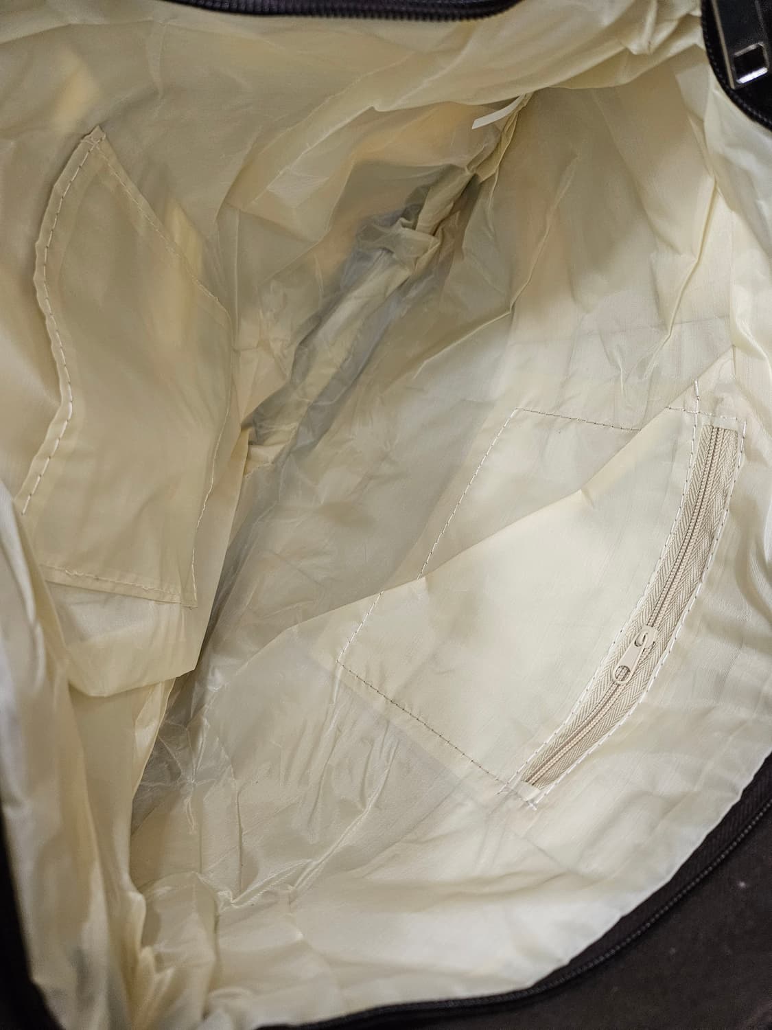 베이지/브라운 스트라이프 캔버스 토드백(에코백) 상품이미지8