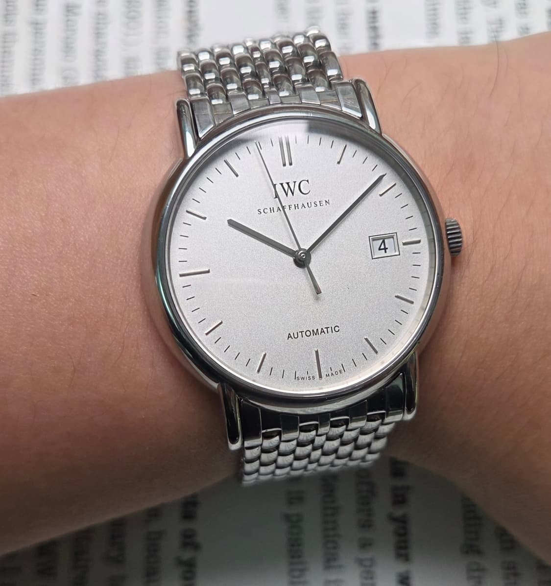 IWC 샤프하우젠 포르토피노38 실버판 오토매틱 쌀알 브레이슬릿 ver. 상품이미지9
