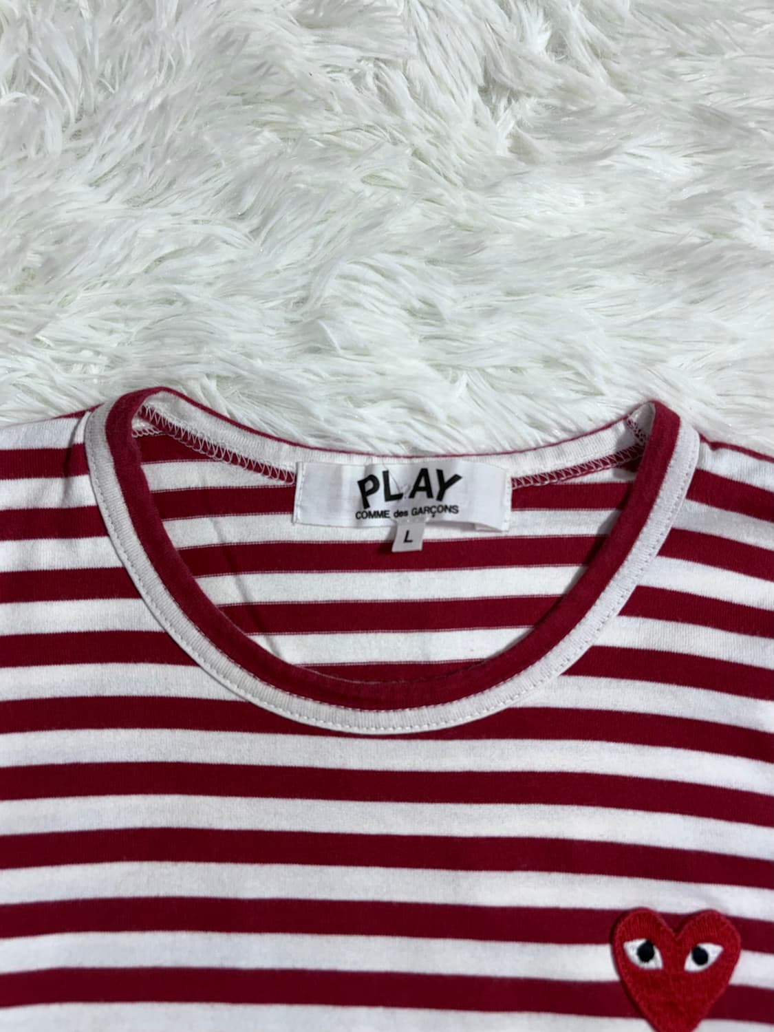 꼼데가르송 레드 와펜 스트라이프 슬리브  상품이미지6