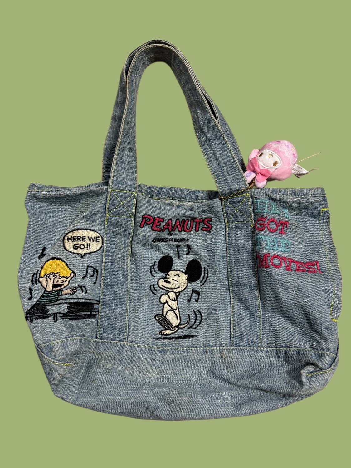 빈티지 스누피 데님 토트백 상품이미지1