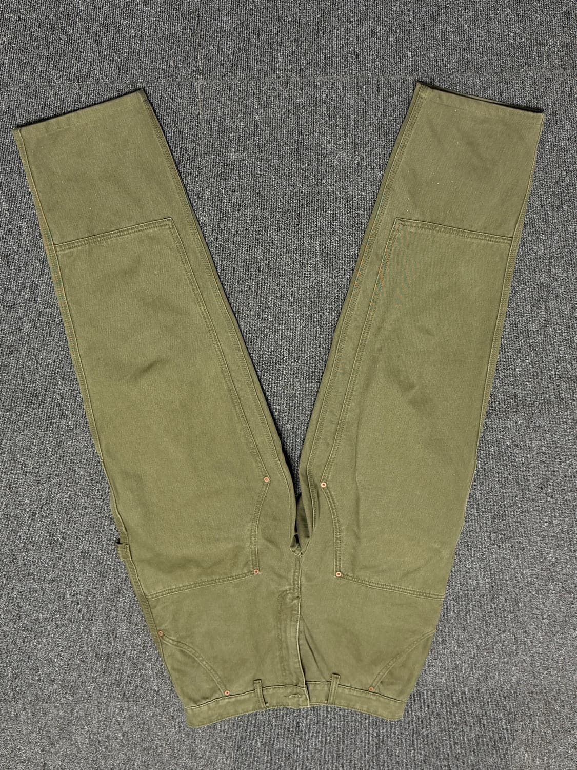 아웃스탠딩 캔버스 카펜더 더블니 팬츠 올리브 상품이미지1