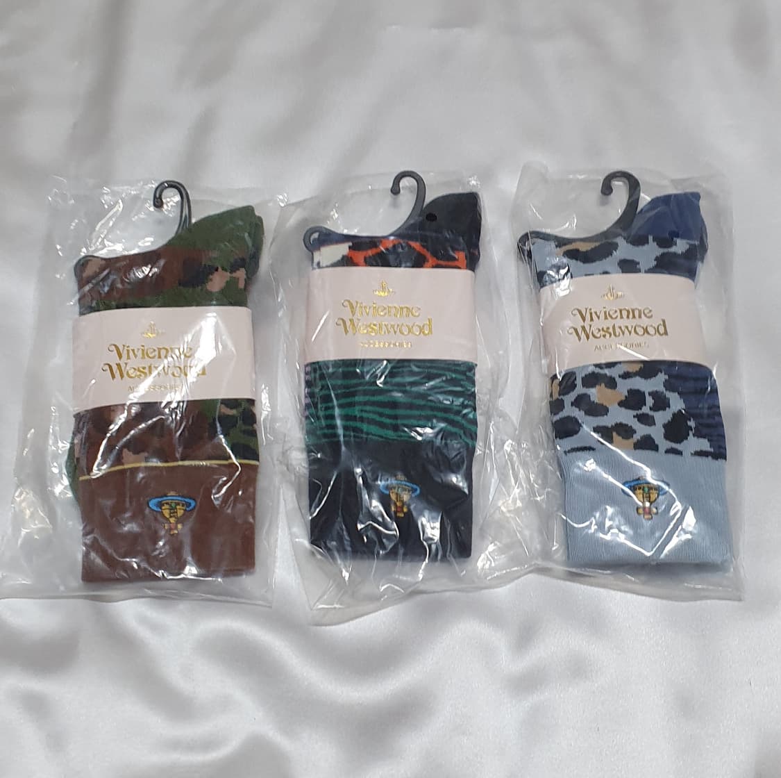 블루 퍼플 그린 브라운 호피 레오파드 지브라 얼룩말 비비안웨스트우드 양말 상품이미지1