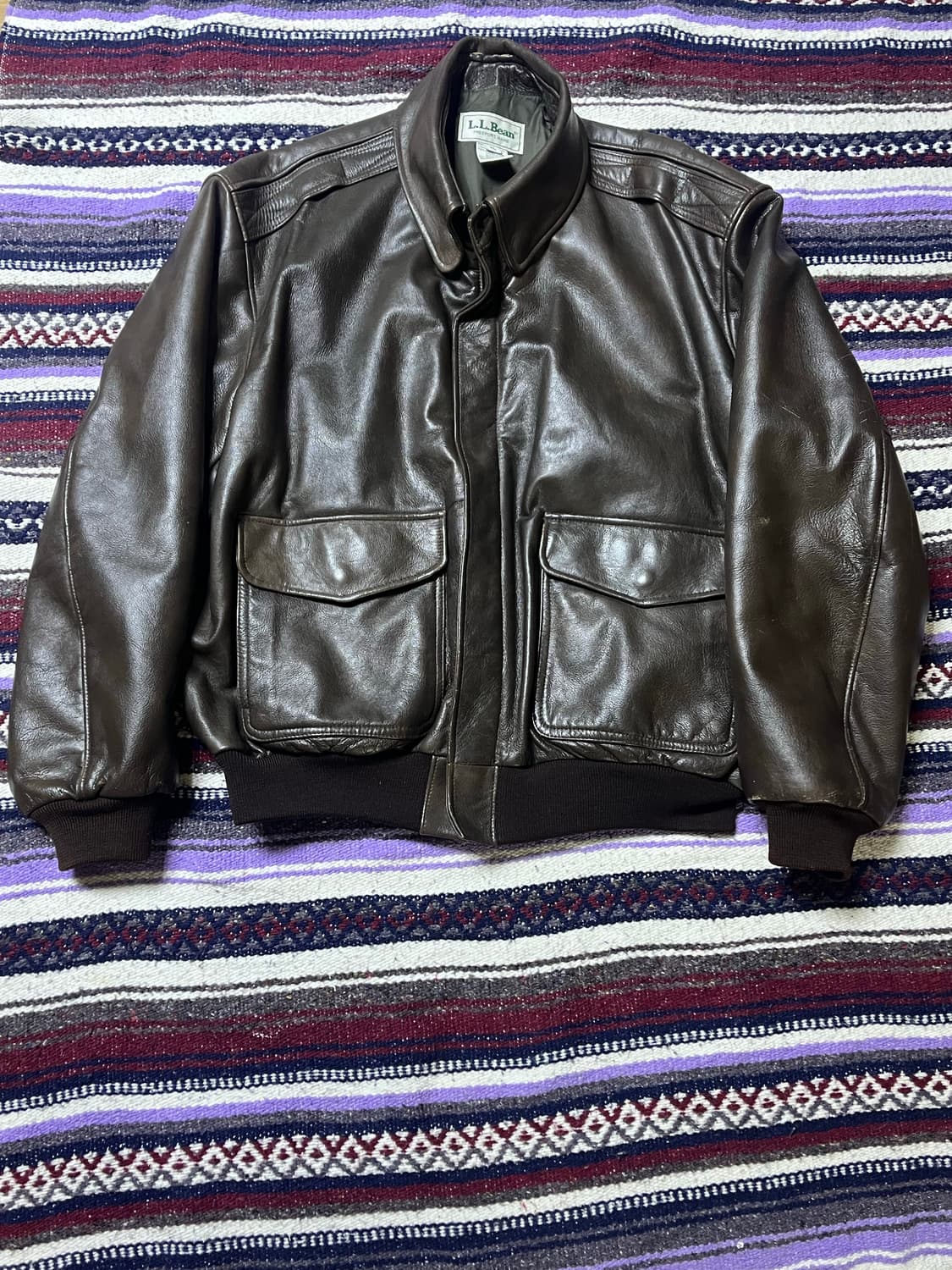 80s usa 엘엘빈 A2 레더자켓 상품이미지1