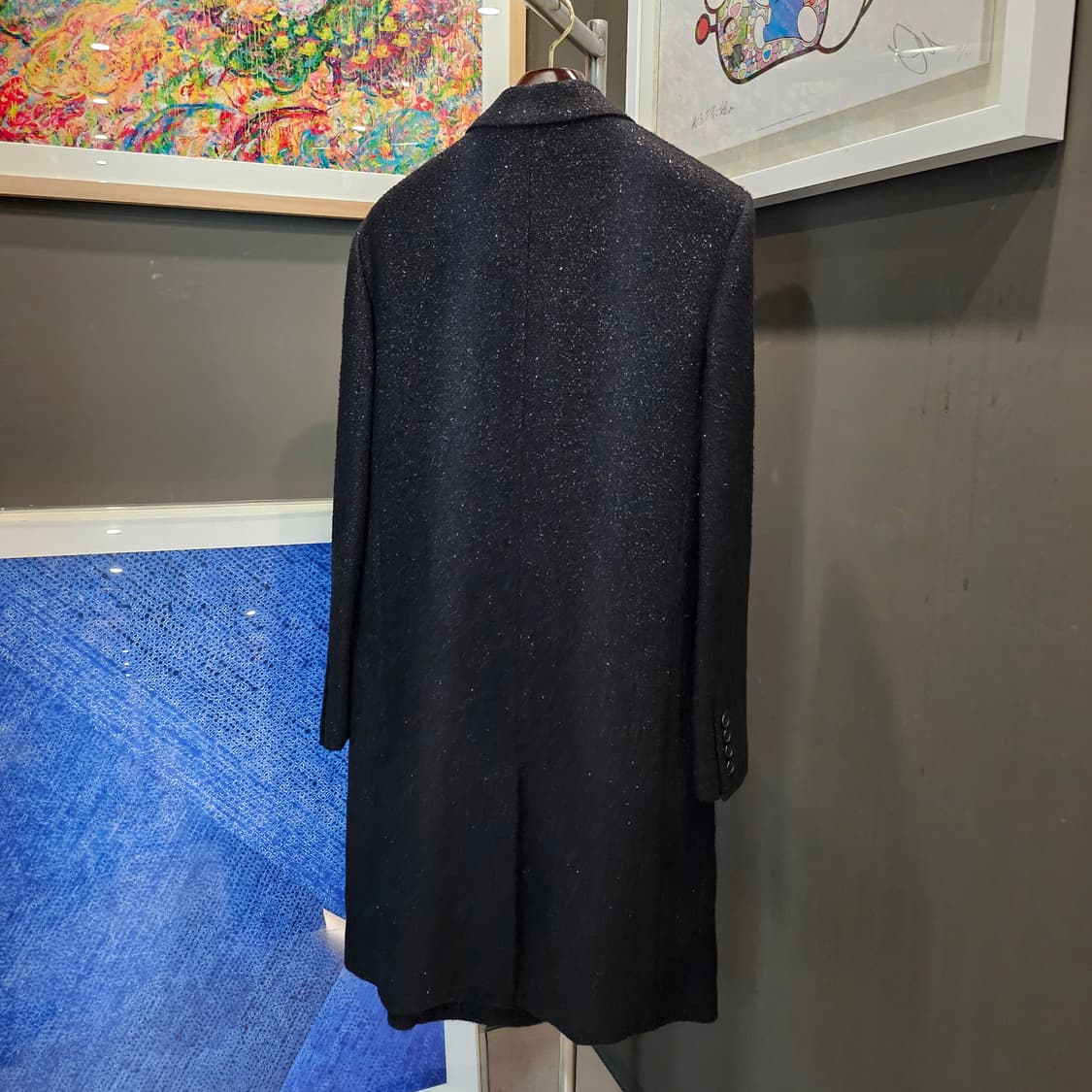 생로랑 로랑 파리 글리터링 올 실버 펄 컬렉션 더블 코트 상품이미지4