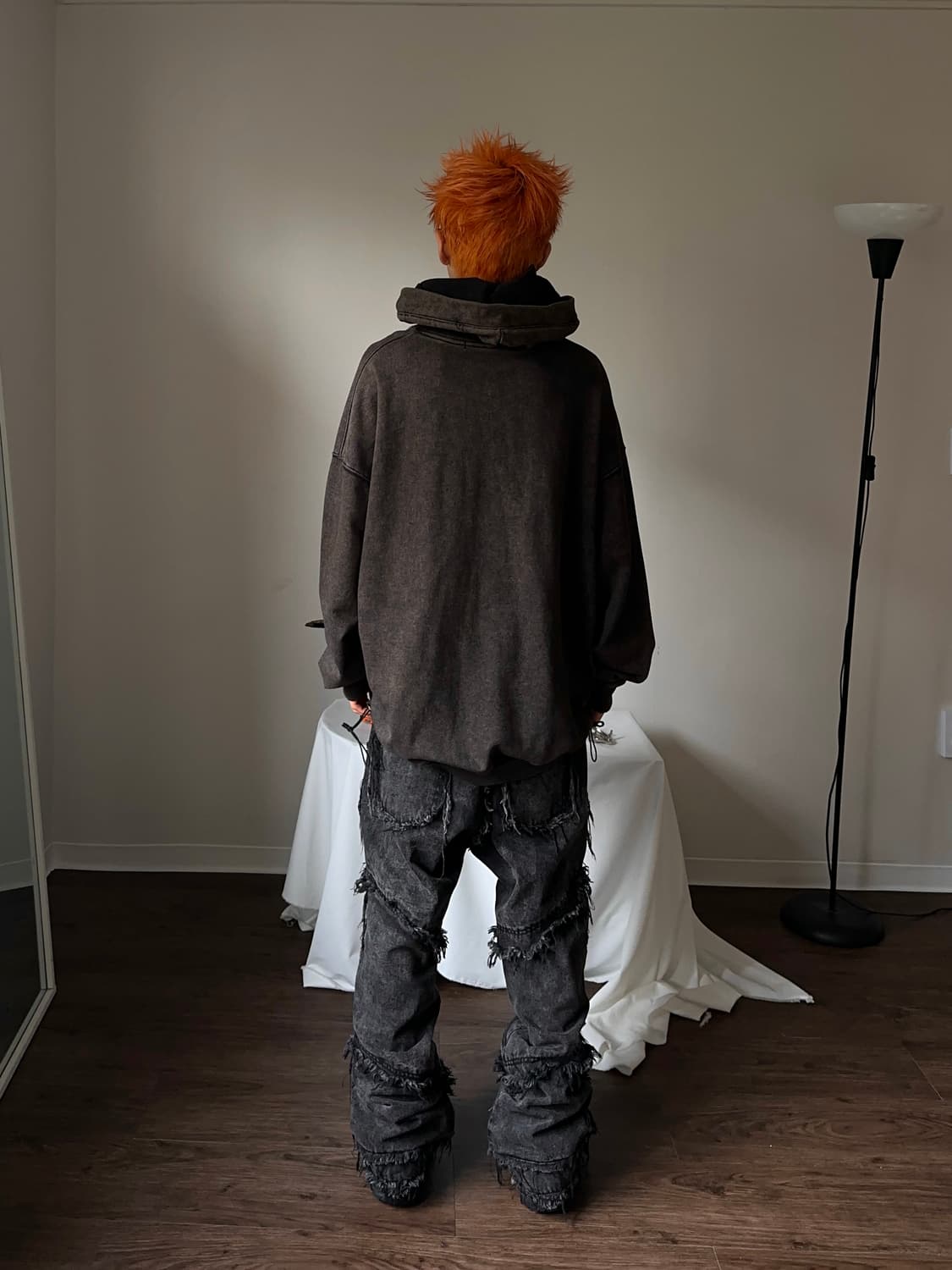 Gateless 더블 셔링 피그먼트 워시드 후드 상품이미지6