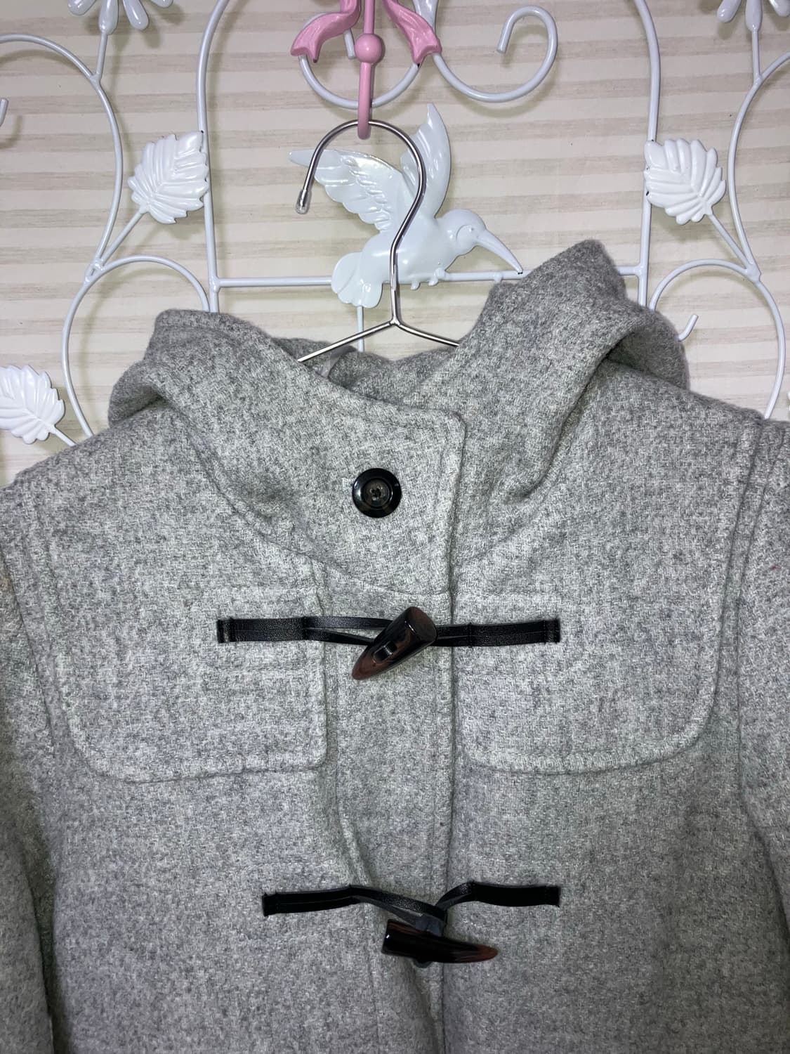 jpn vintage 차콜 떡볶이 롱코트 y2k 스트릿 갸루 펑키 상품이미지3