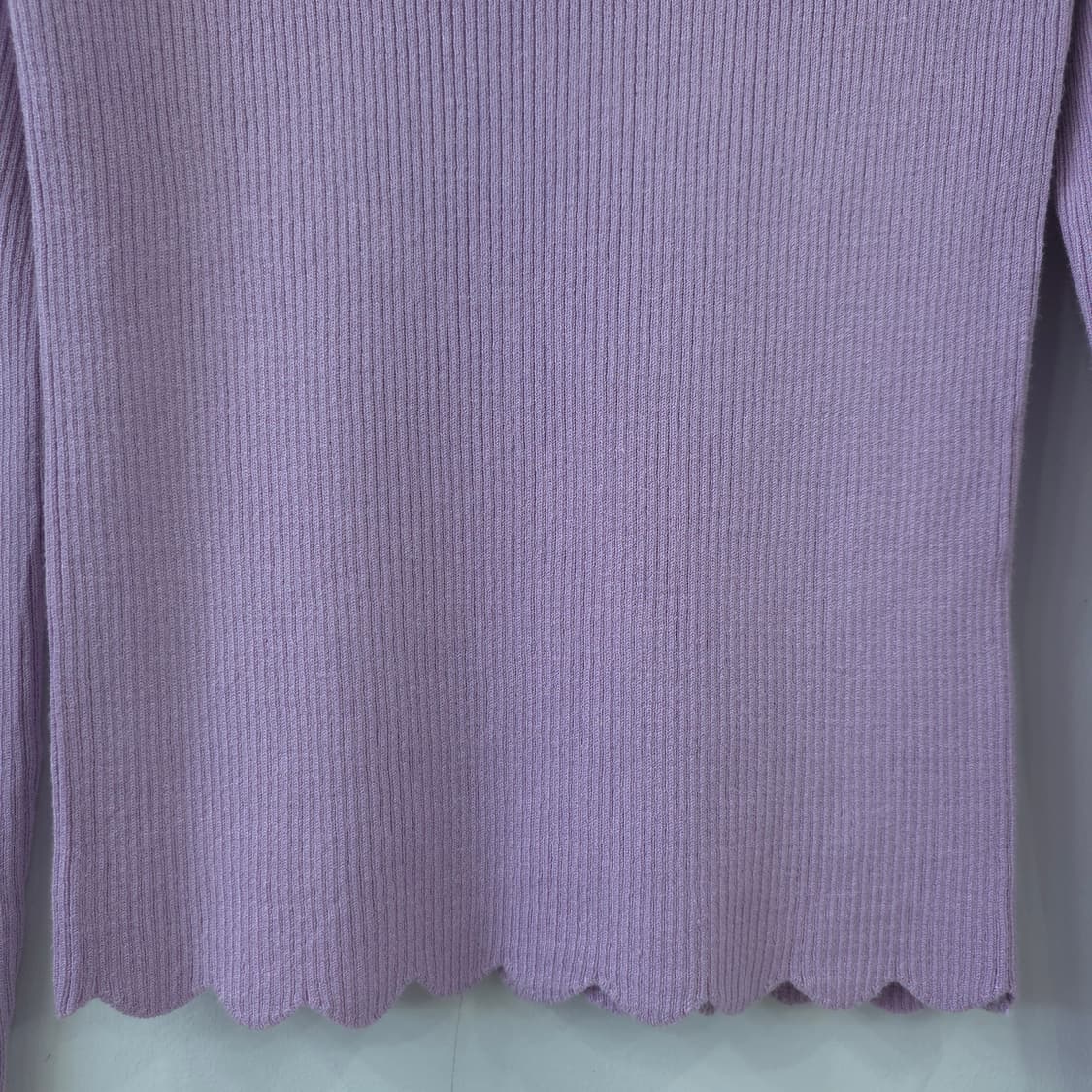 라벤더 골지 보트넥 슬림 니트 상품이미지3