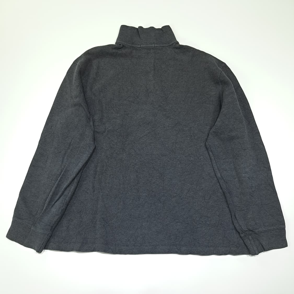 CL325 XL 폴로 00s 코튼 가죽풀러 차콜그레이 하프집업 니트 상품이미지6