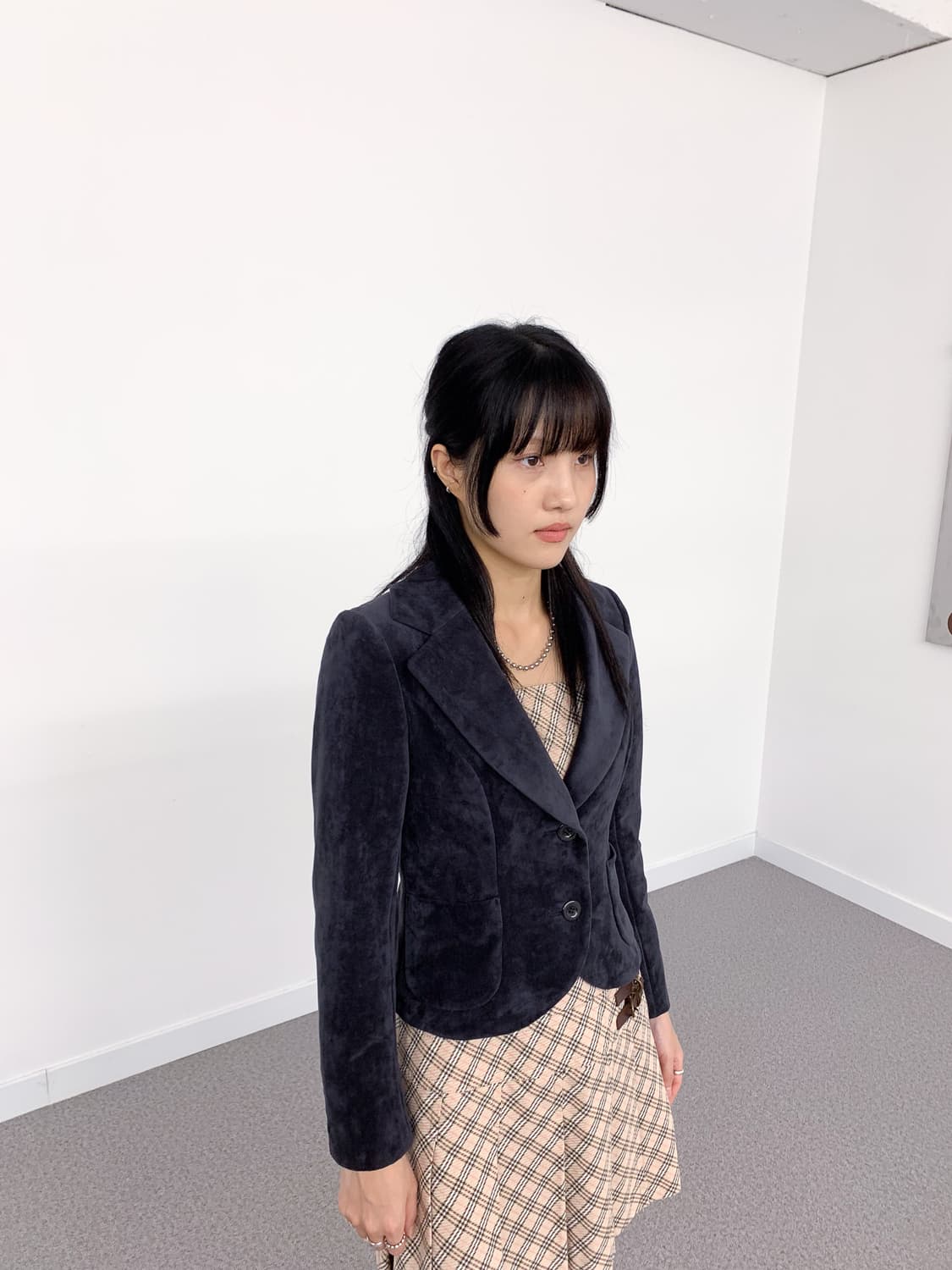 JPN 벨벳 빈티지 크롭 블레이저 85 상품이미지3