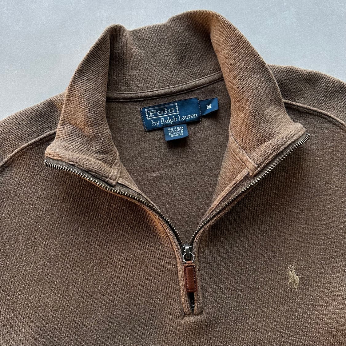 [M]폴로 랄프로렌 브라운 하프집업 코튼 니트 상품이미지7