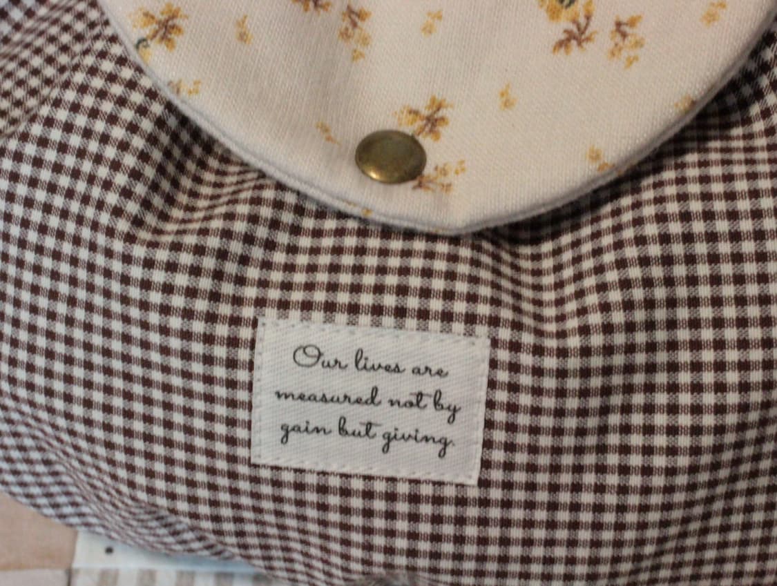 핸드메이드 브라운 체크 밴딩 파우치 상품이미지2