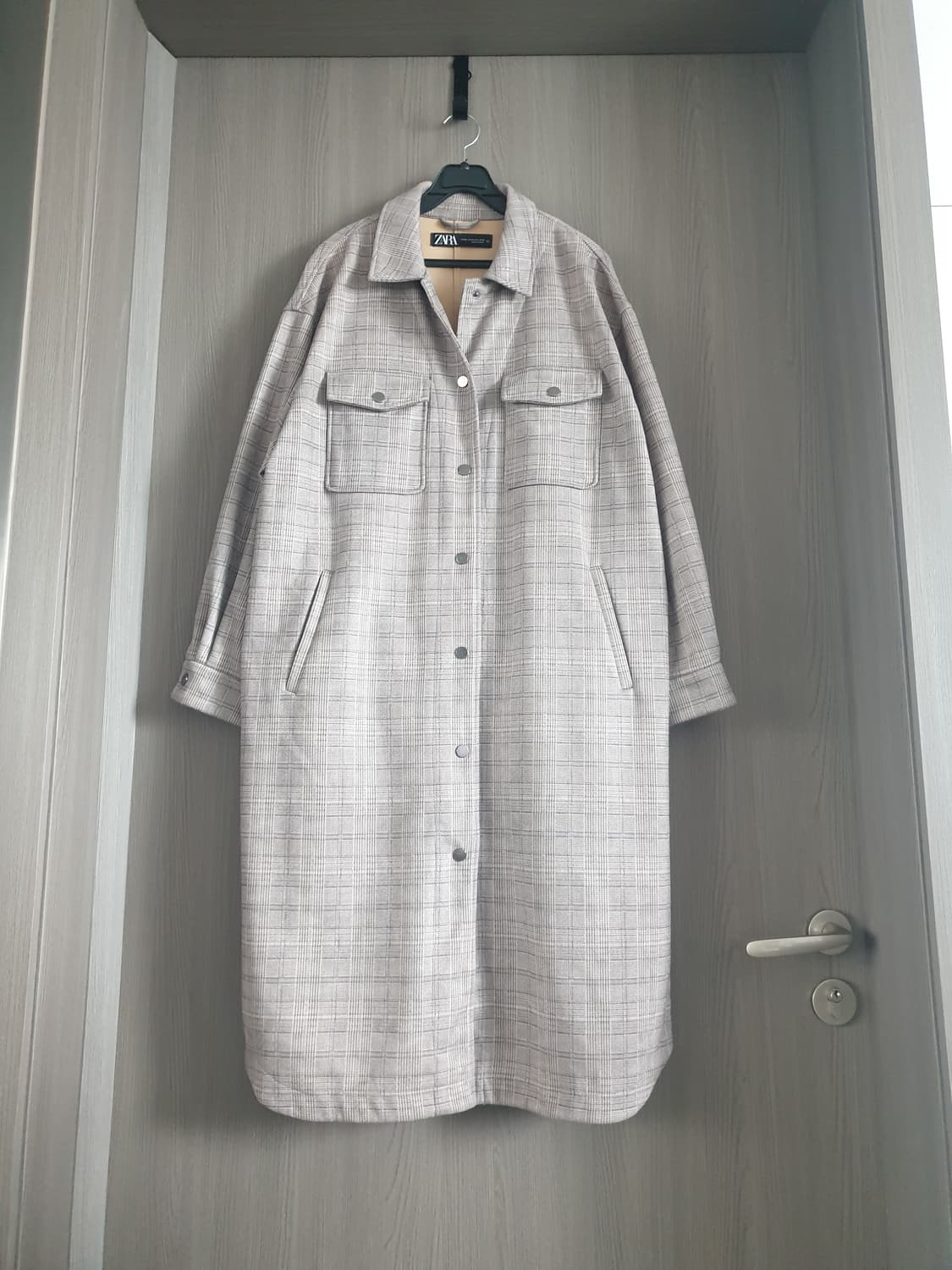 🍁자라(ZARA) 우먼 체크 셔츠 롱자켓 (M-L) 상품이미지1