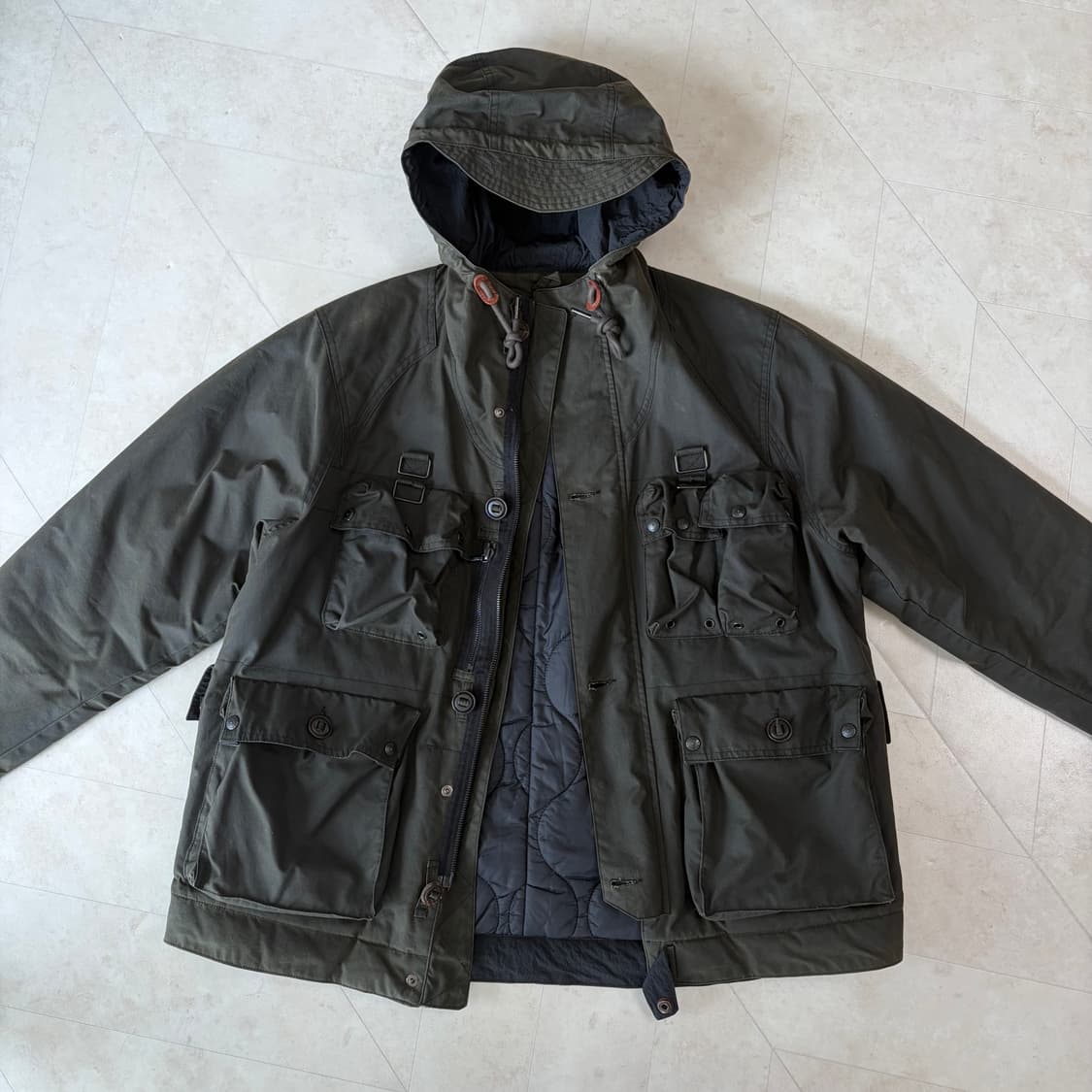 (M)이스트로그 m70 자켓 퀄팅 점퍼 왁스드 올리브 카키 상품이미지2