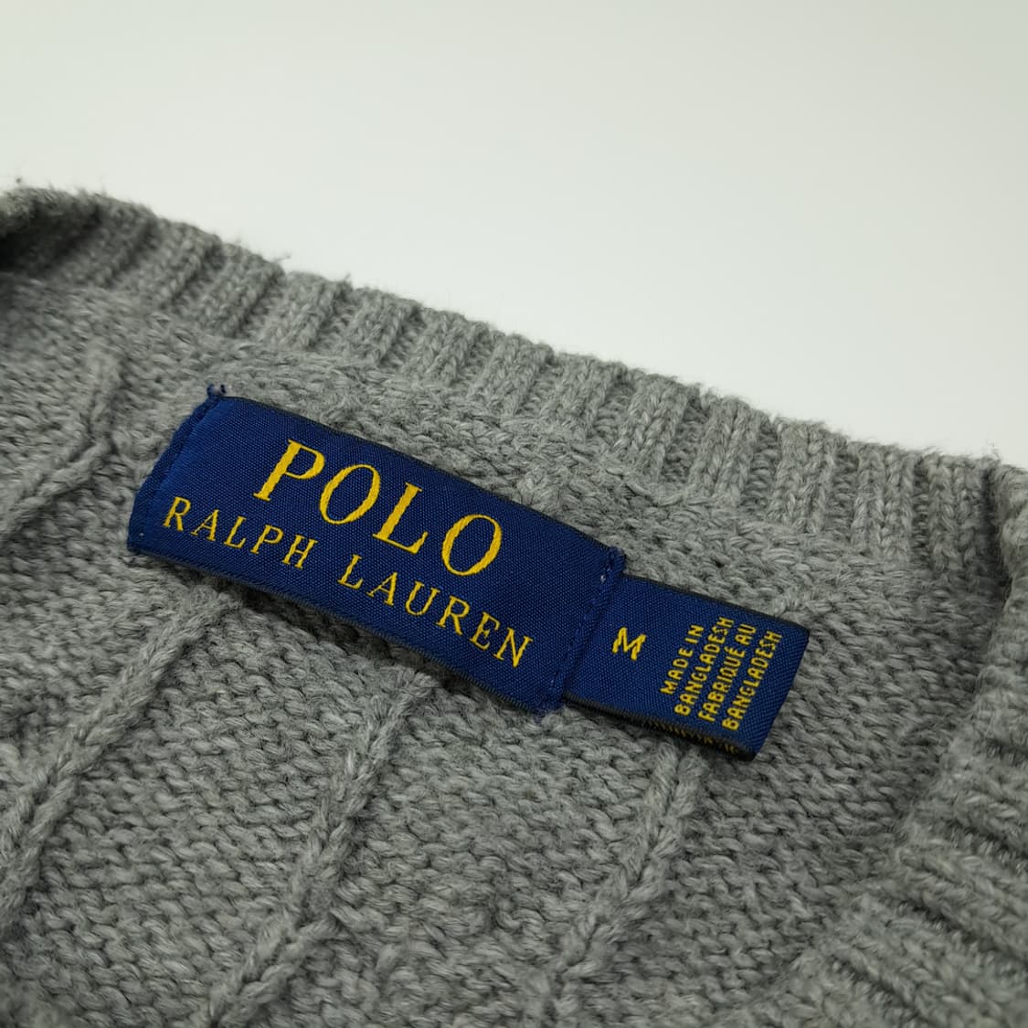 CL009 M 폴로 랄프로렌 케이블 니트 - 멜란지 그레이 상품이미지3