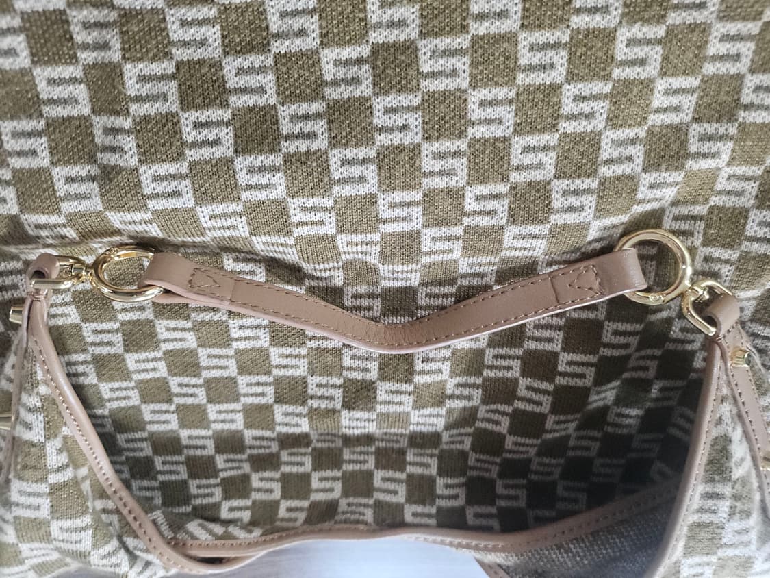 시슬리  패턴 숄더 호보백 브라운 상품이미지4