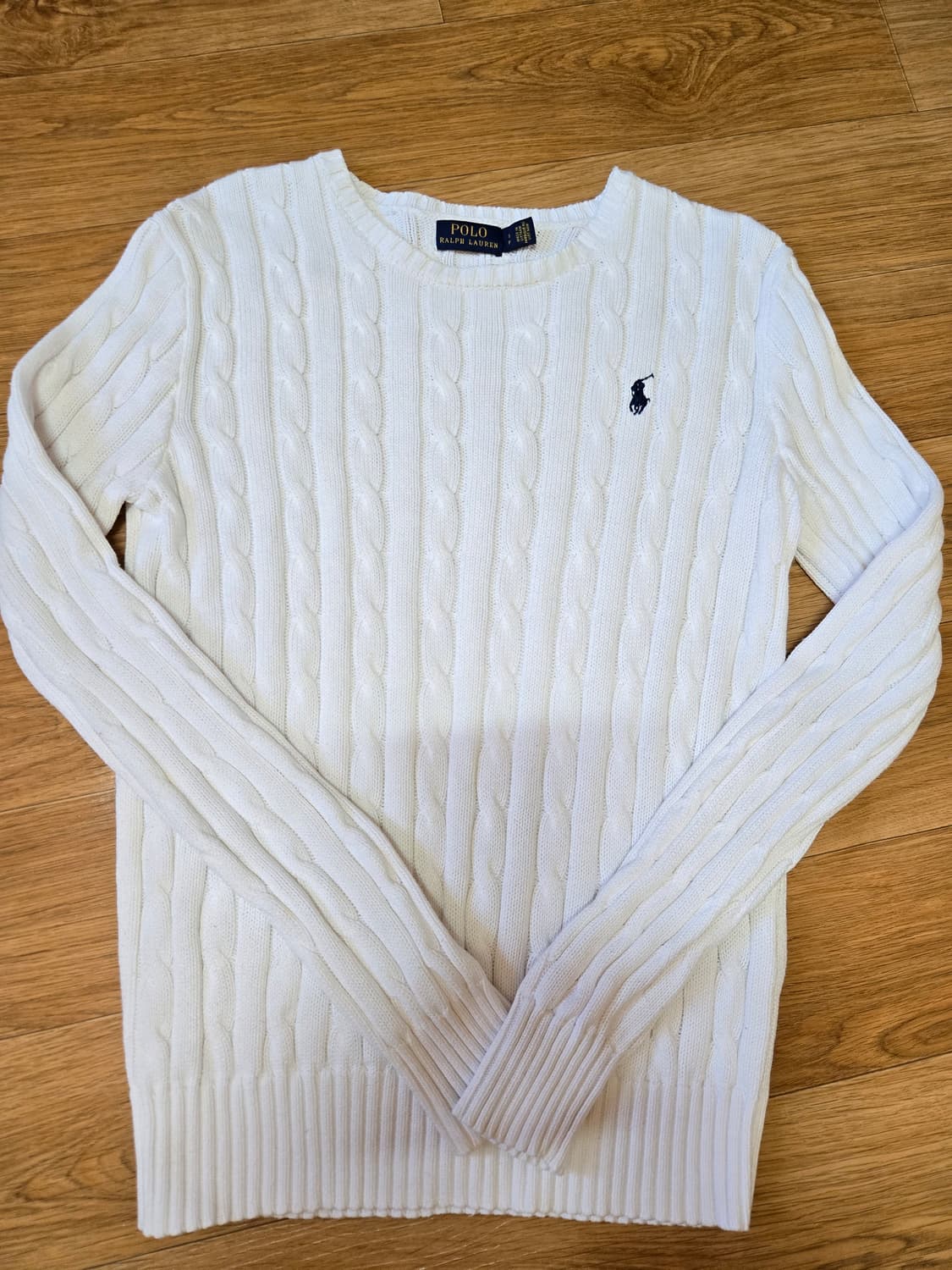 폴로 랄프로렌 여성 화이트 케이블 니트(S사이즈) 상품이미지2