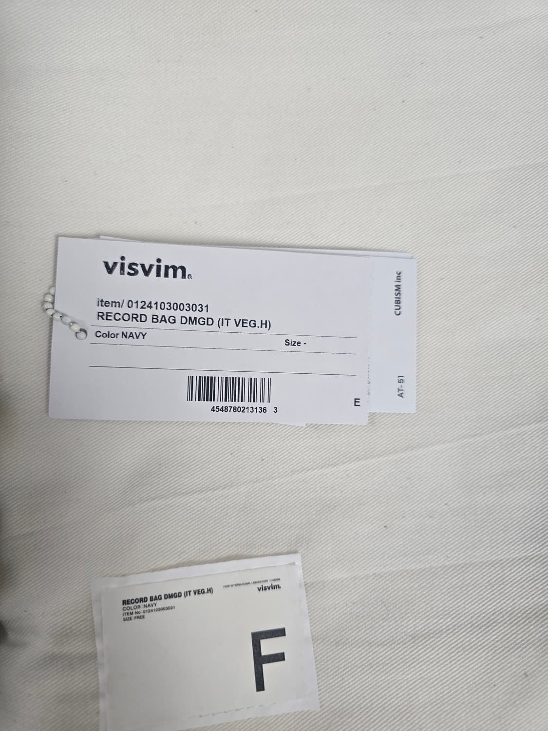 비즈빔 24ss 레코드백 dmgd navy 상품이미지2
