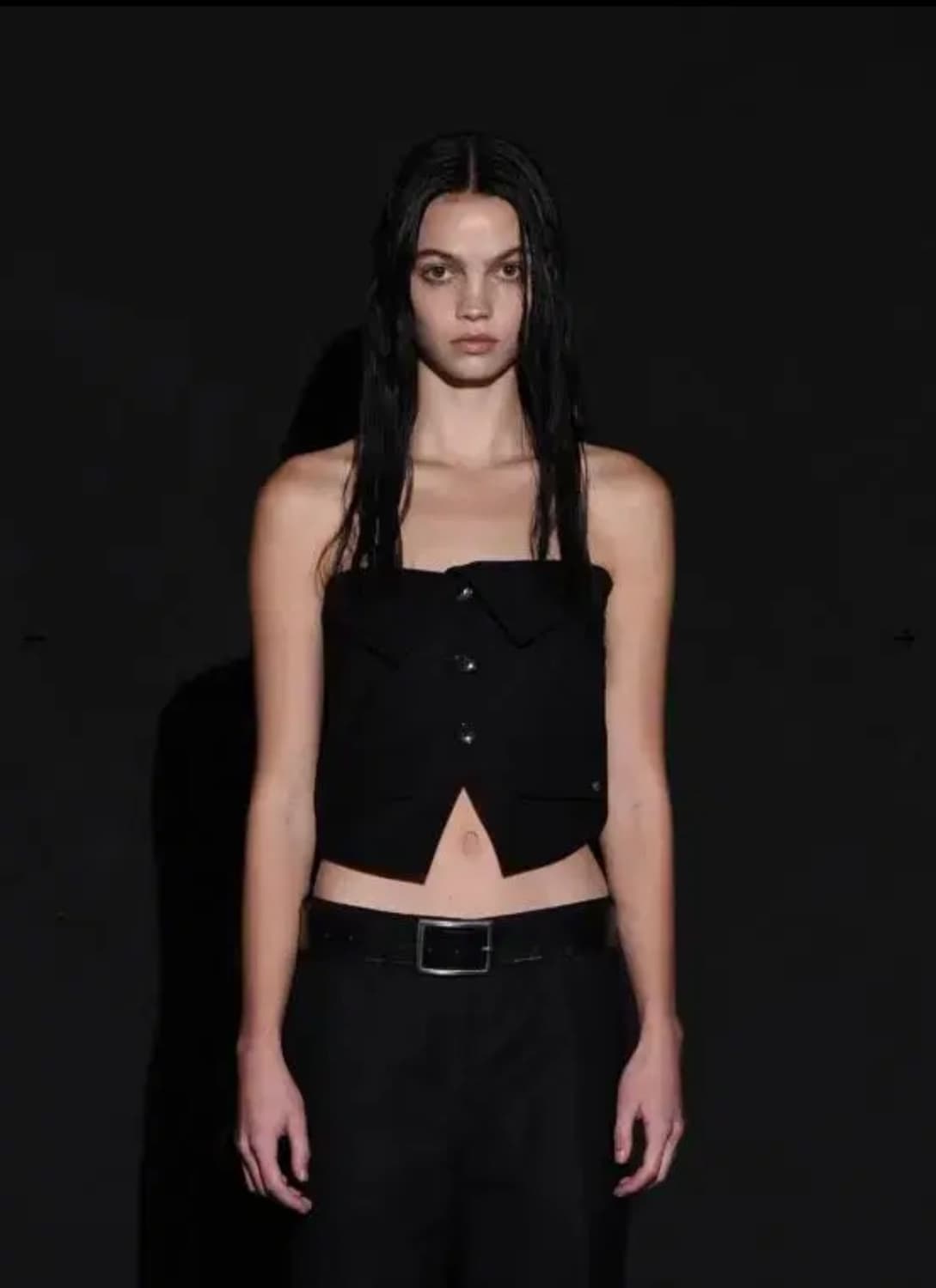 보헤미안서울 Folded button bustier top 뷔스티에 탑 상품이미지2