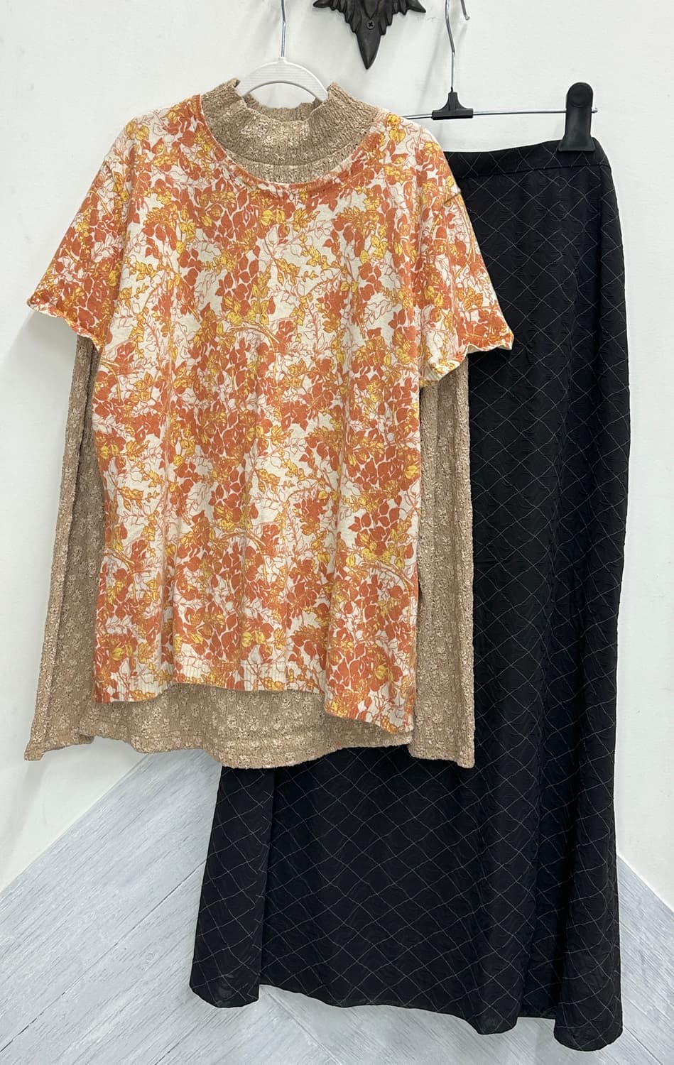 🍊하구미의 플라워 코디세트🍊 롱스커트 니트 레이어드 그런지 모리걸 상품이미지3