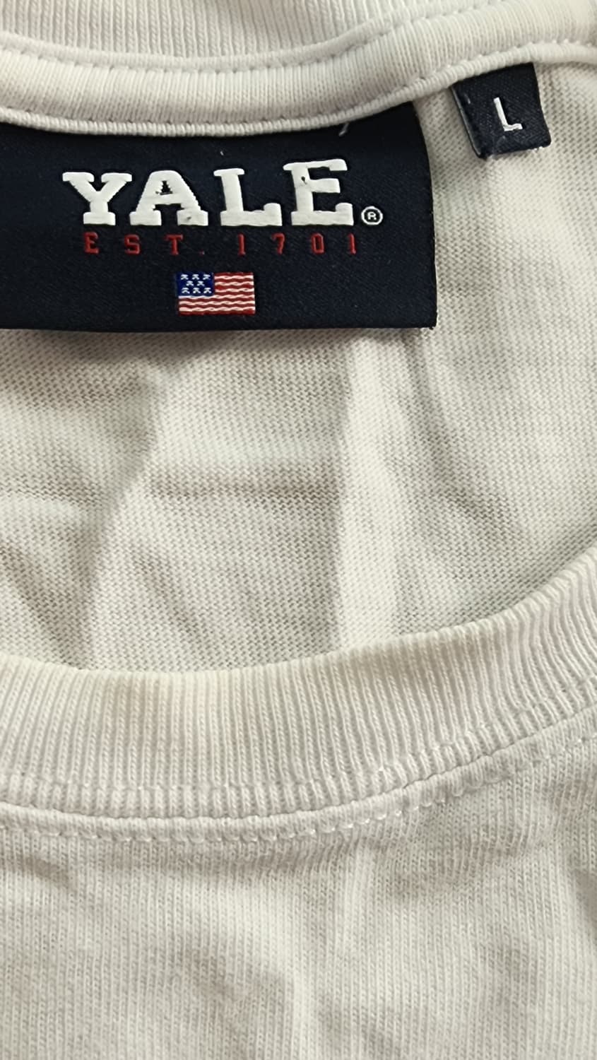 예일 YALE 흰색 반팔 티셔츠 L 상품이미지3