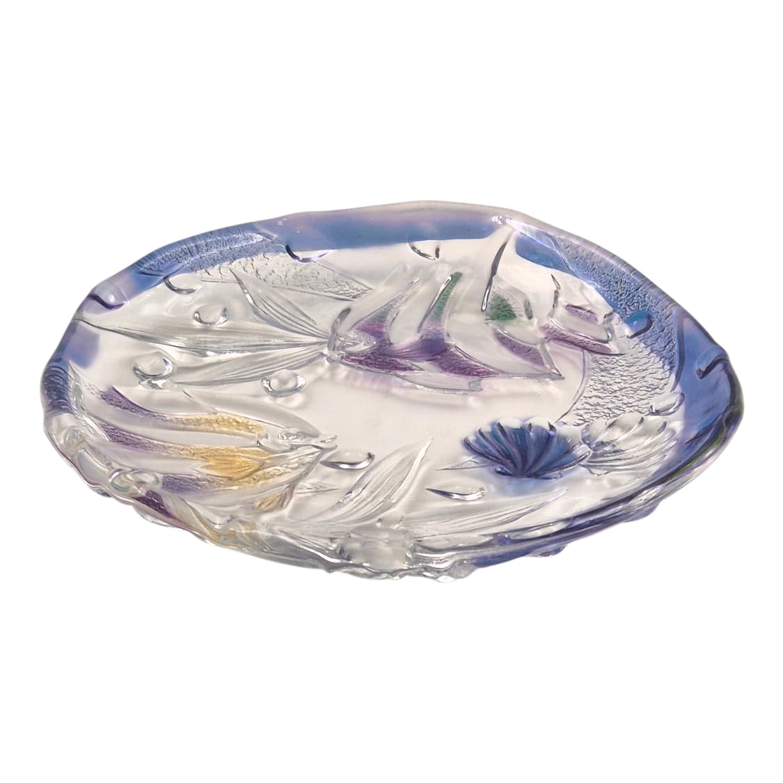 80s 소가 레트로 아쿠아 열대어&조개 접시 1p 상품이미지5