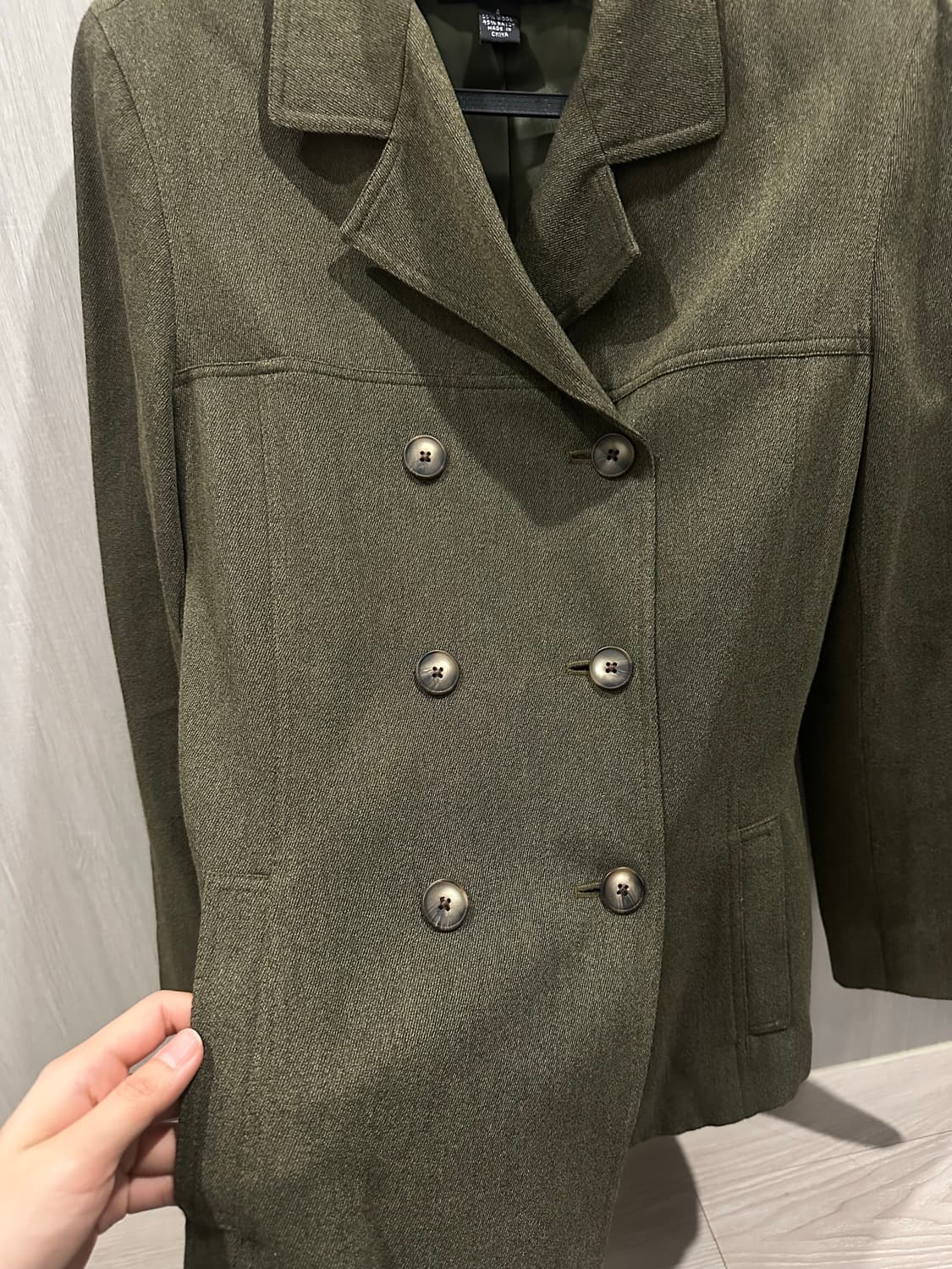 빈티지 카키 더블버튼 자켓 상품이미지3