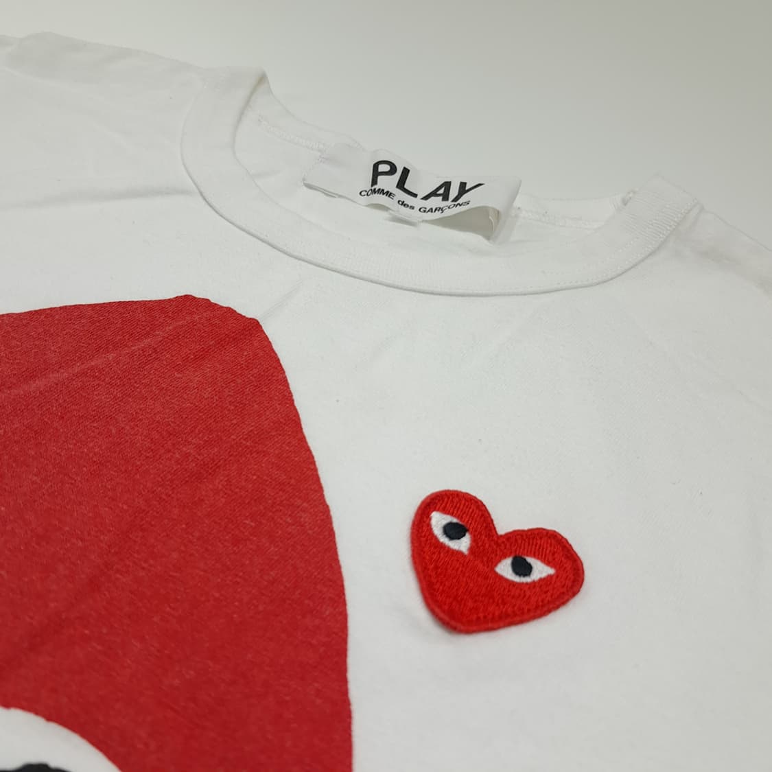 CK079 XL 꼼데가르송플레이 일본판 멀티하트도트 화이트 반팔 티셔츠 상품이미지4