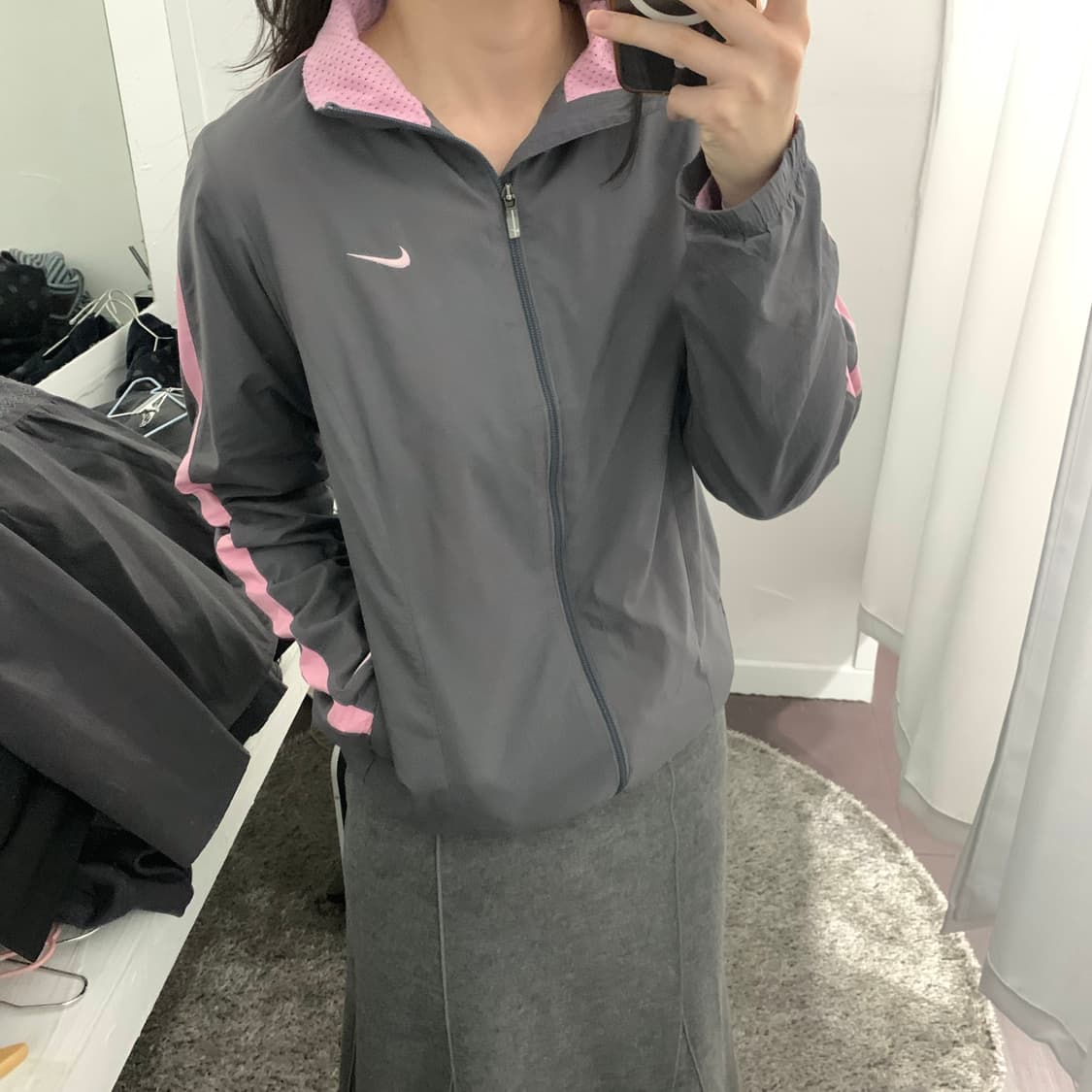 나이키 져지 집업 그레이 핑크 상품이미지2