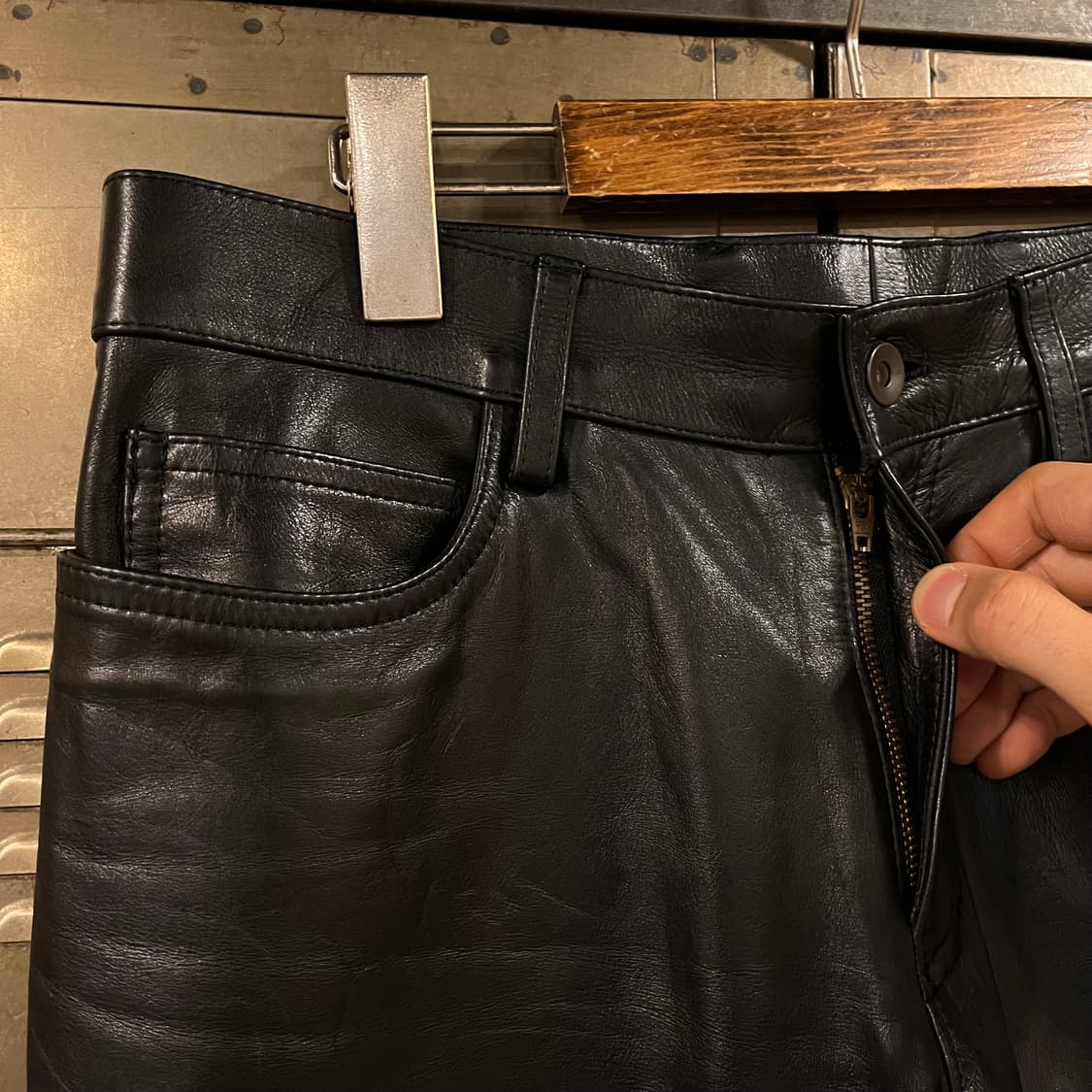 [택포](m/30) EZ by 제냐 카우 레더 팬츠 상품이미지2