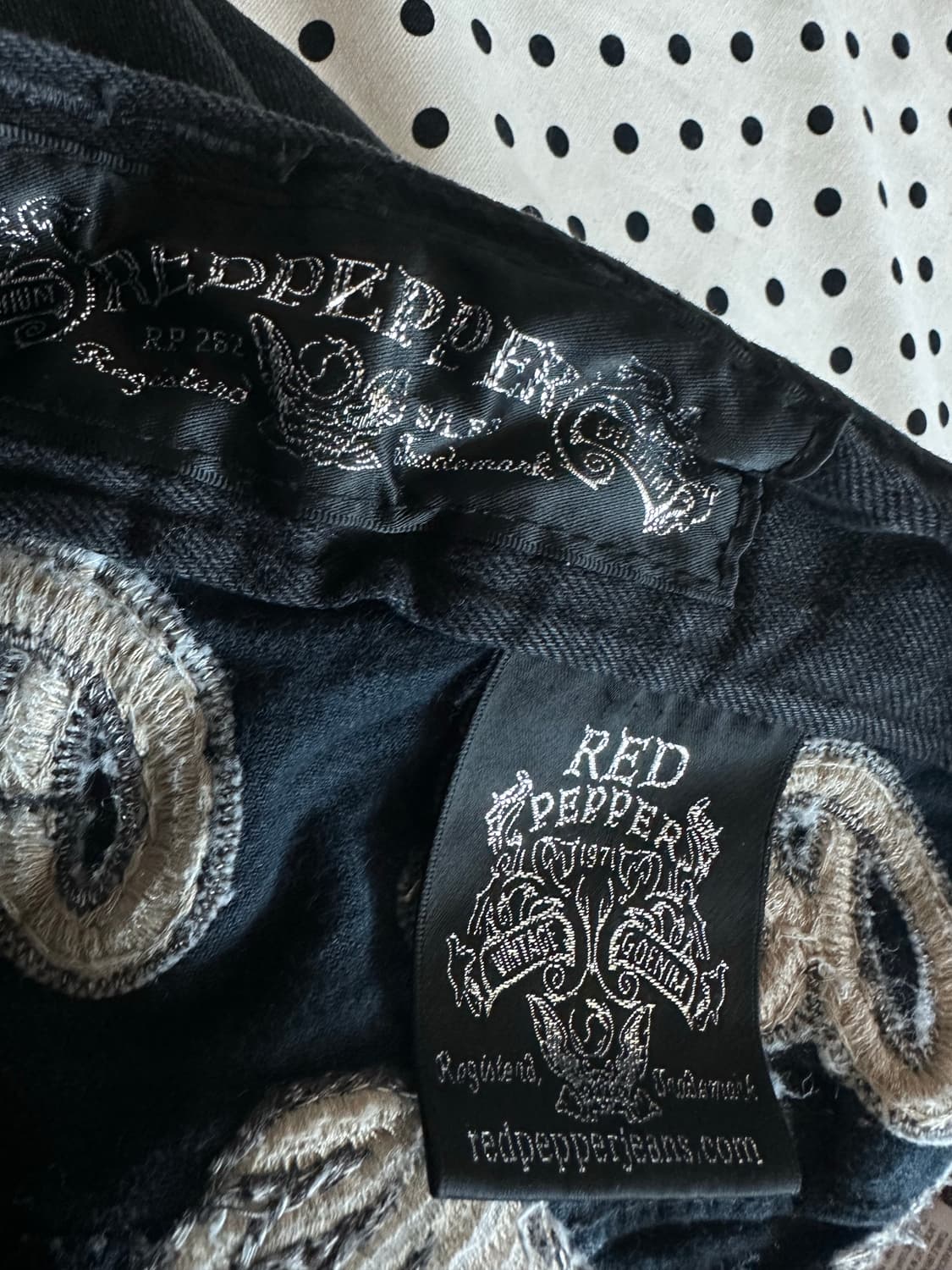 레드페퍼 흑청 백패치 워싱 데님팬츠 y2k 갸루 펑크 상품이미지7